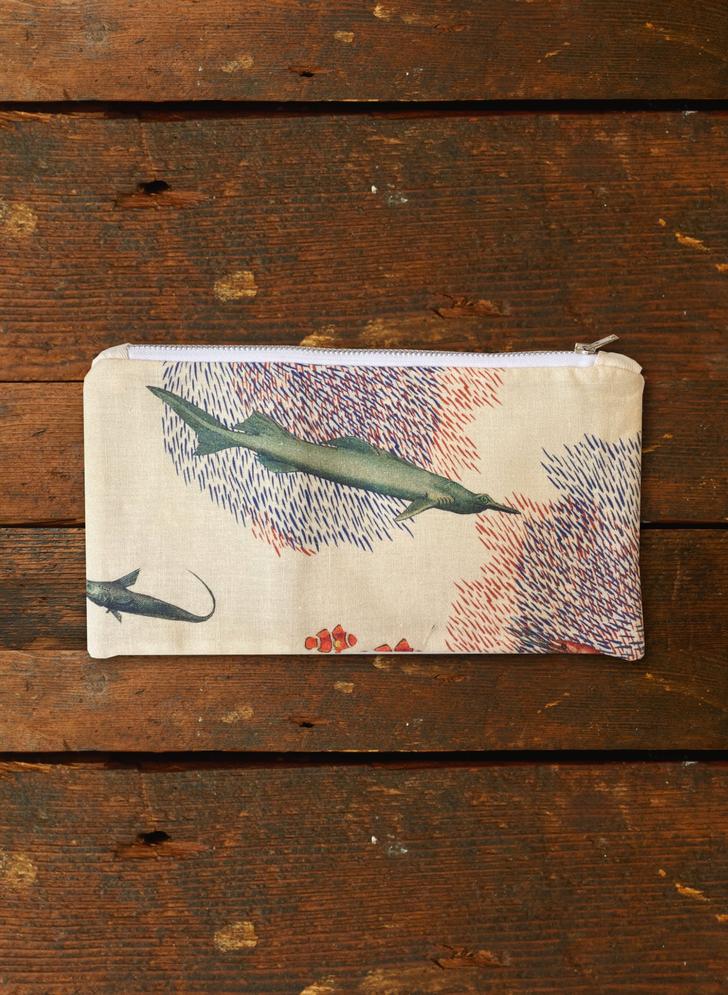 Zip Pouch - Medium - Ivory Coral Migration