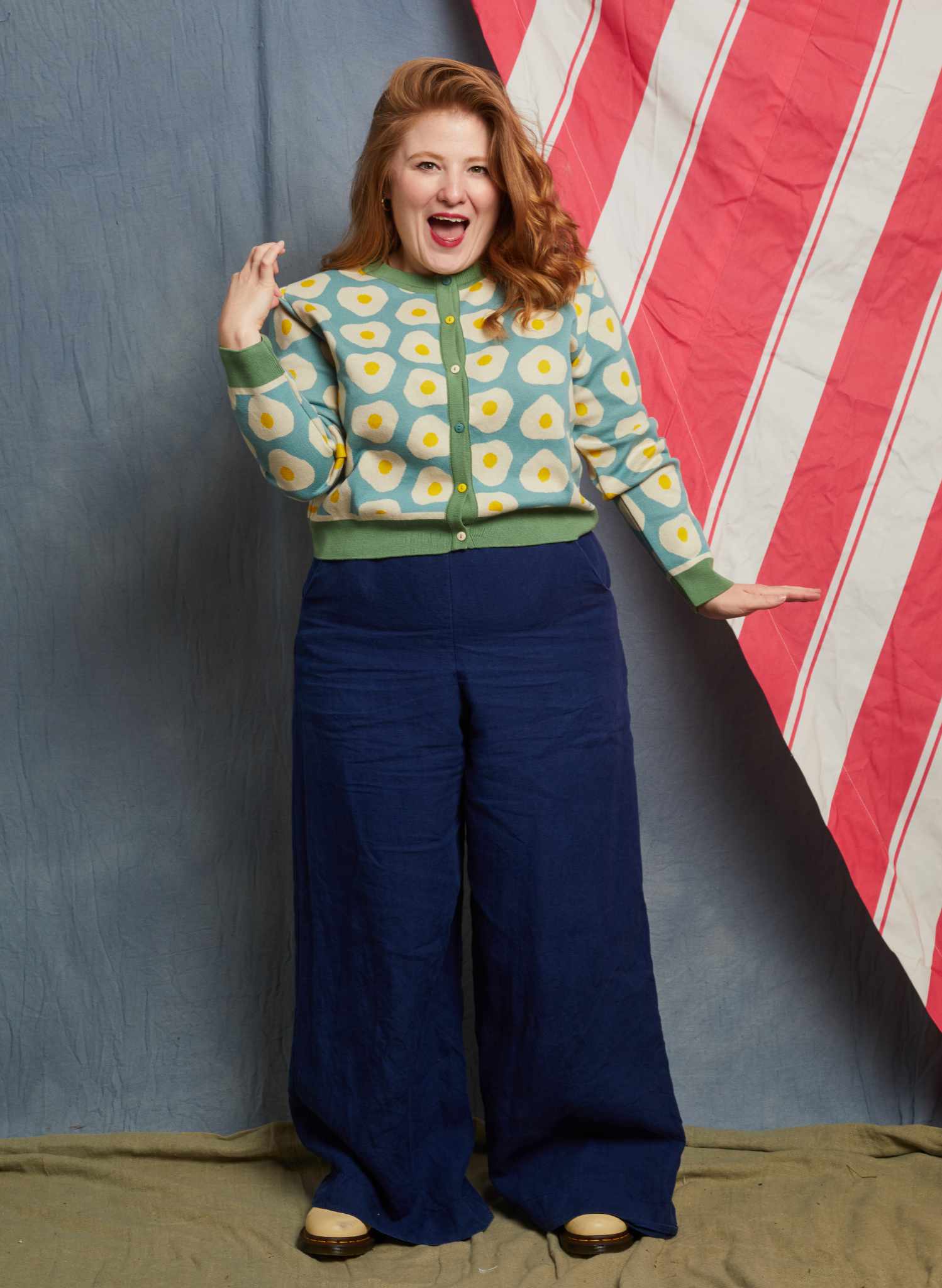 Vera - Teal Fried Egg Cardigan