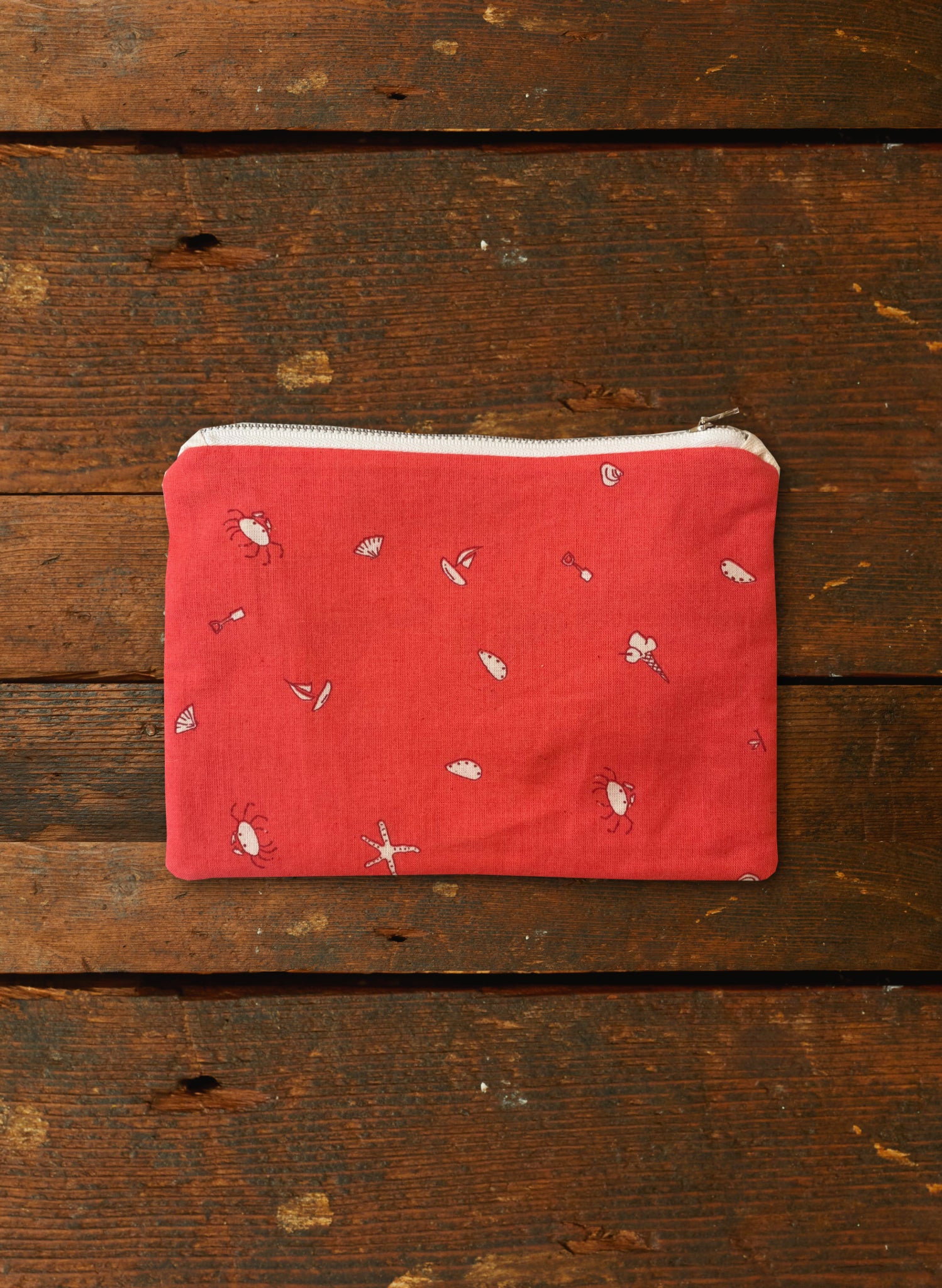 Zip Pouch - Medium - Poppy Seaside Red