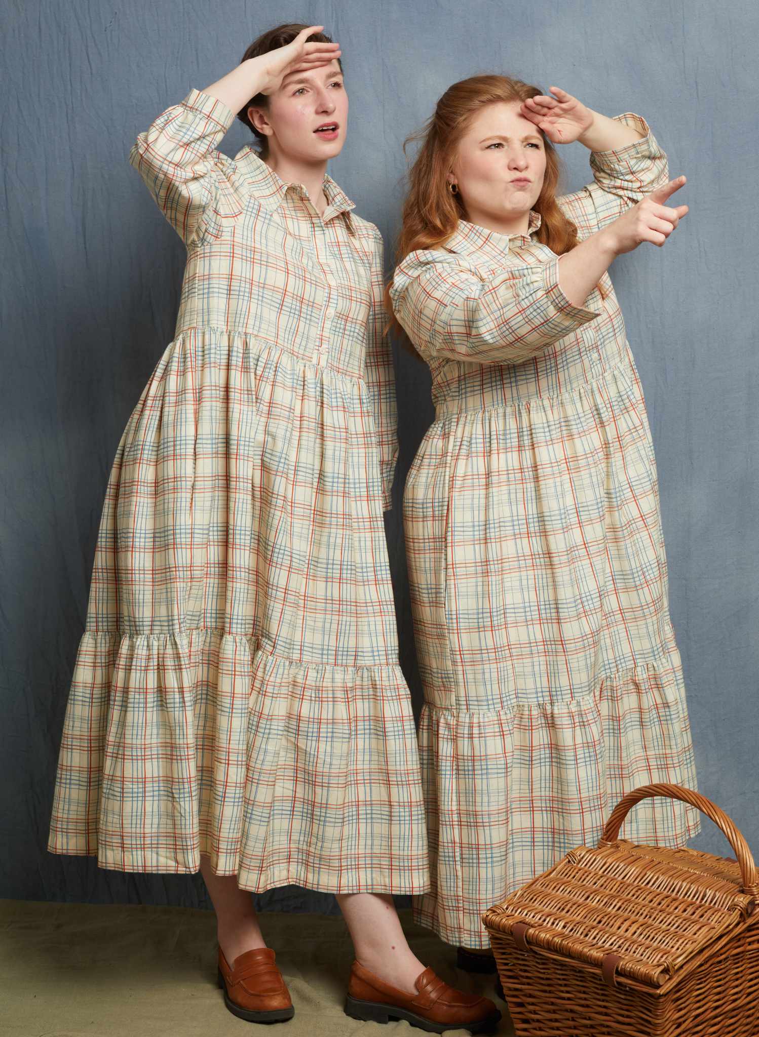 Tabatha Dress - Cream Folk Check