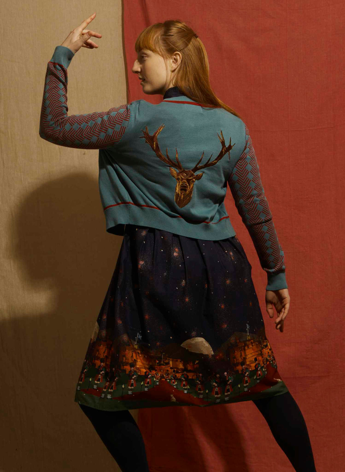 Vera Embroidered Cardigan - Mineral Stag