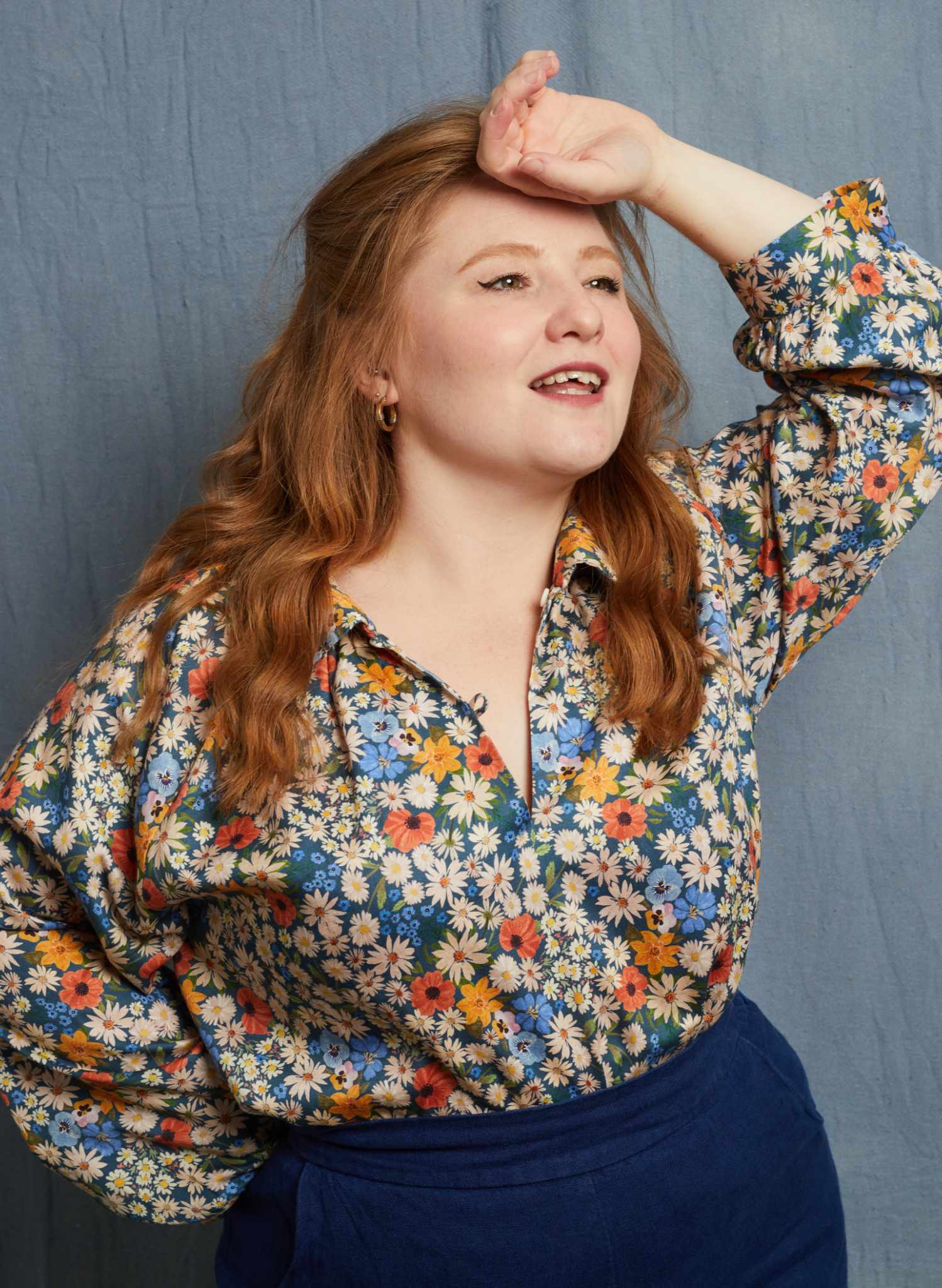 Joan Top - Blue Ditsy Daisy