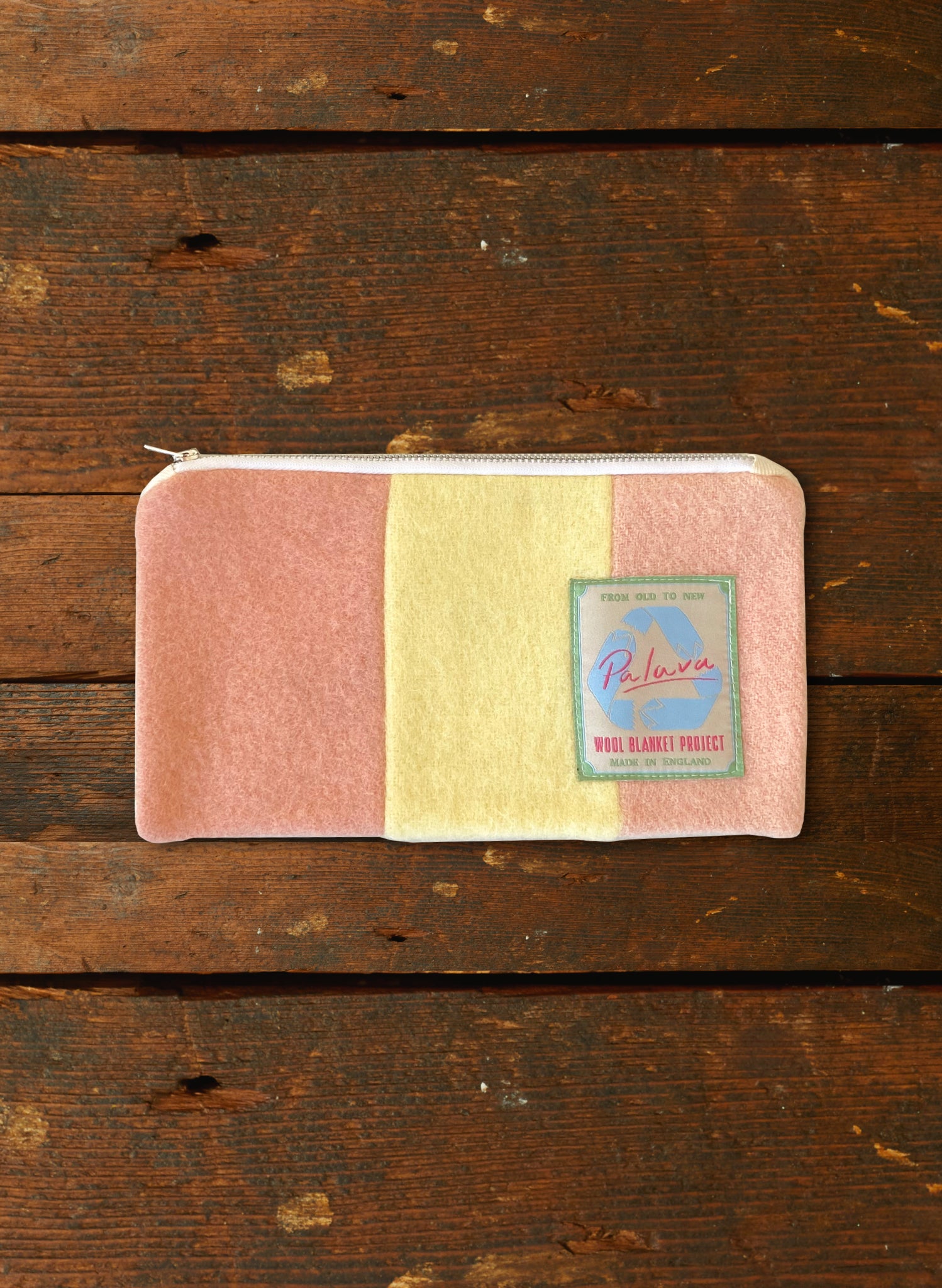 Zip Pouch- Medium - Cream Coral Reef