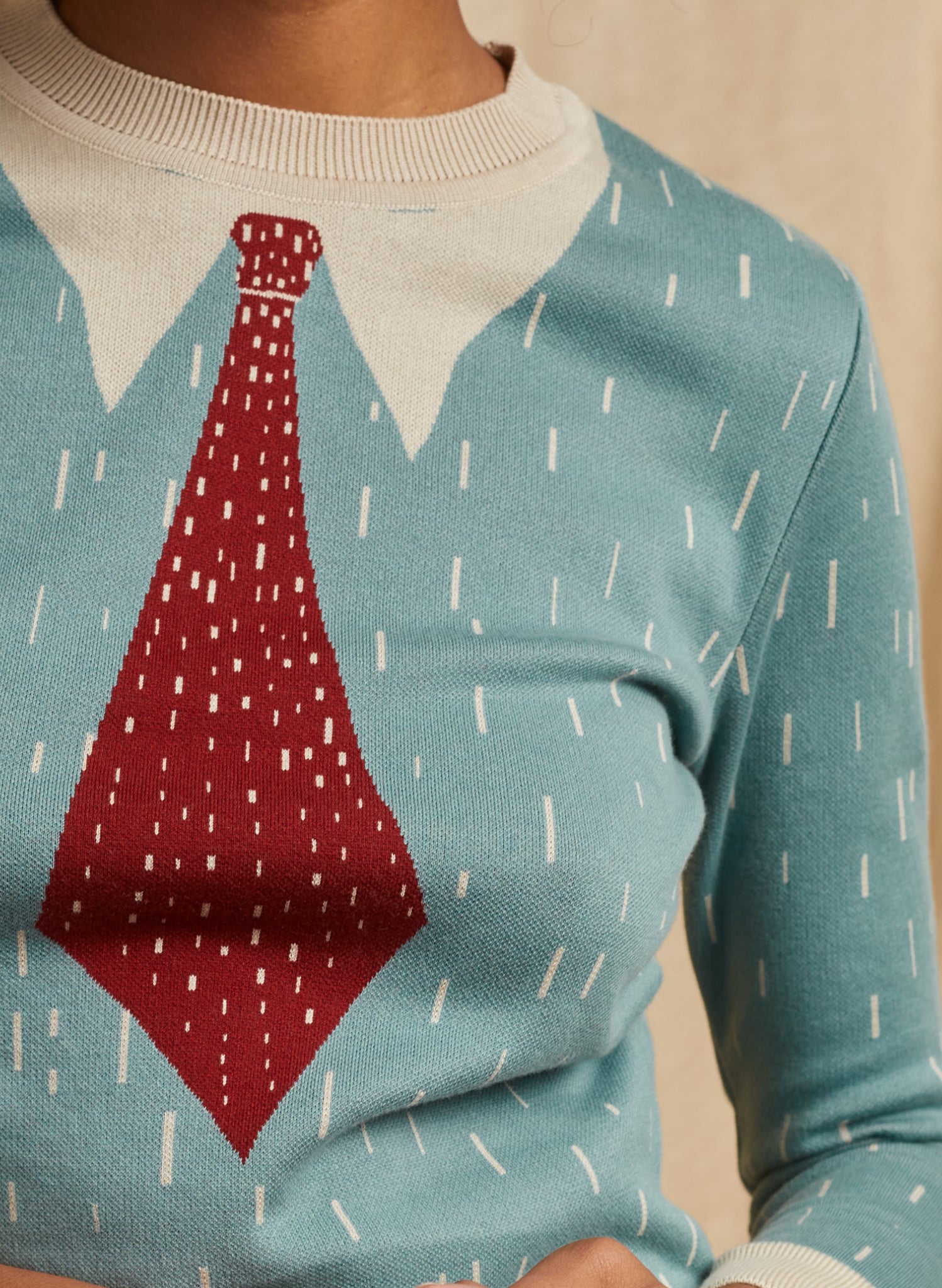 Alba Jumper - Mineral Blue Shirt and Tie