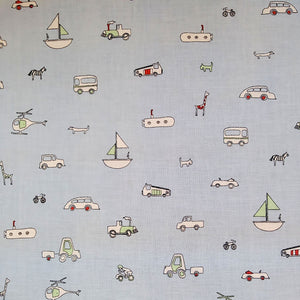 Fabric Remnant - Vehicle Print | 100% Cotton | Zero Waste