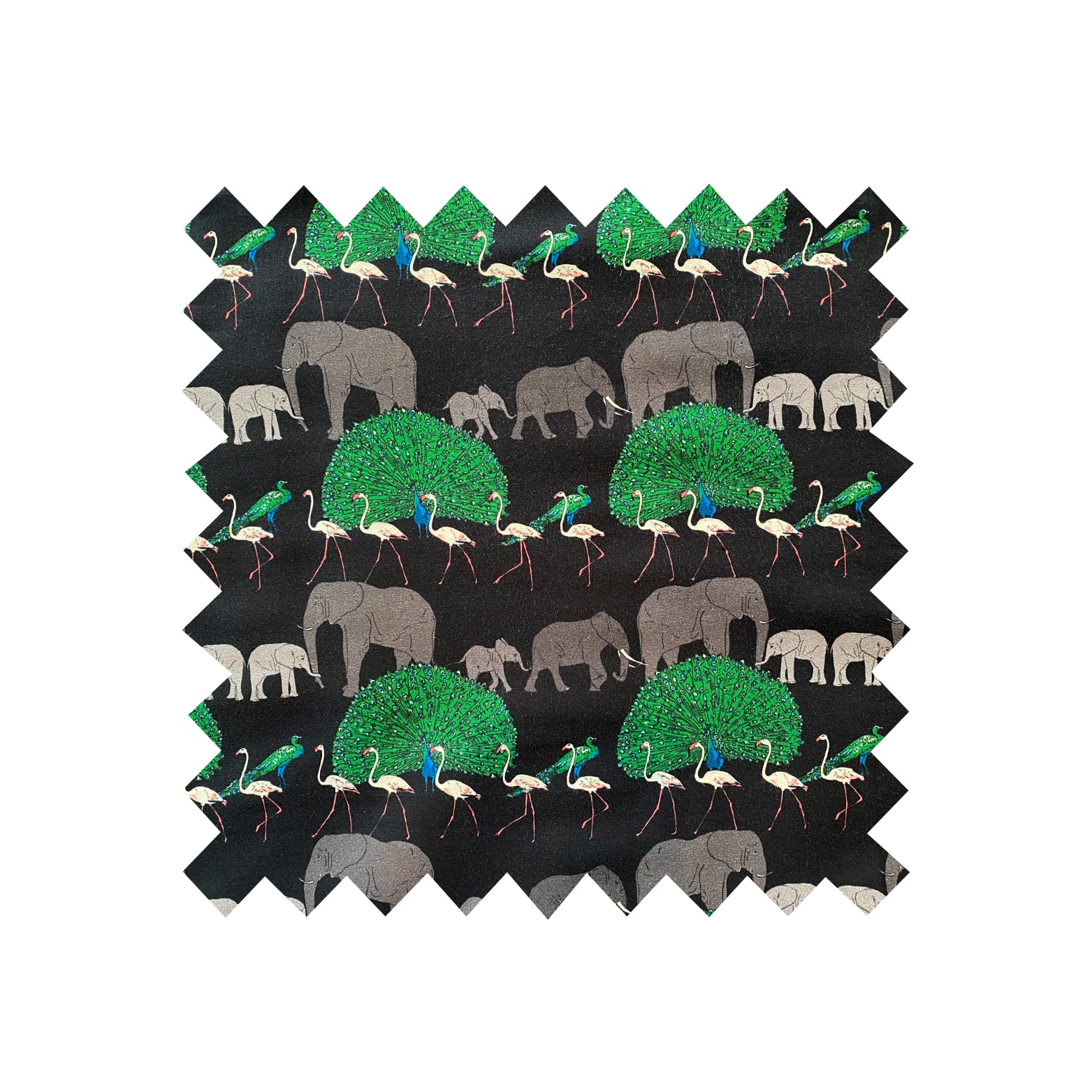 Remnant - 78cmx193cm - Black Walking Zoo - Cotton sateen