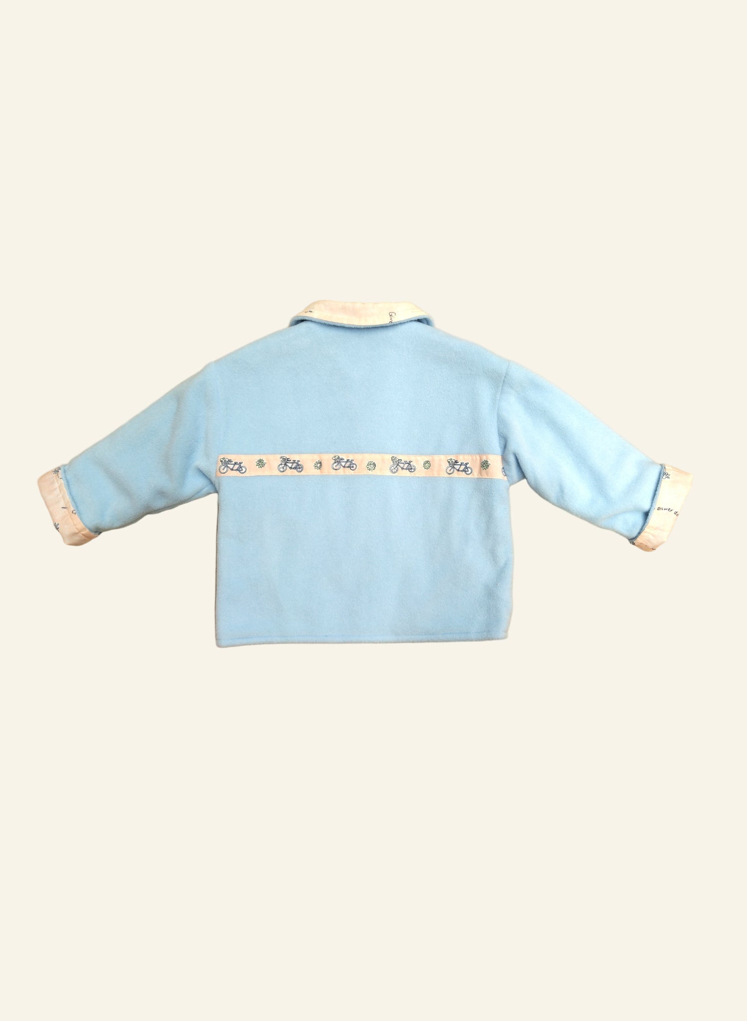 Children's Reversible Jacket - Baby Blue Fleece/Pink Daisy Chain