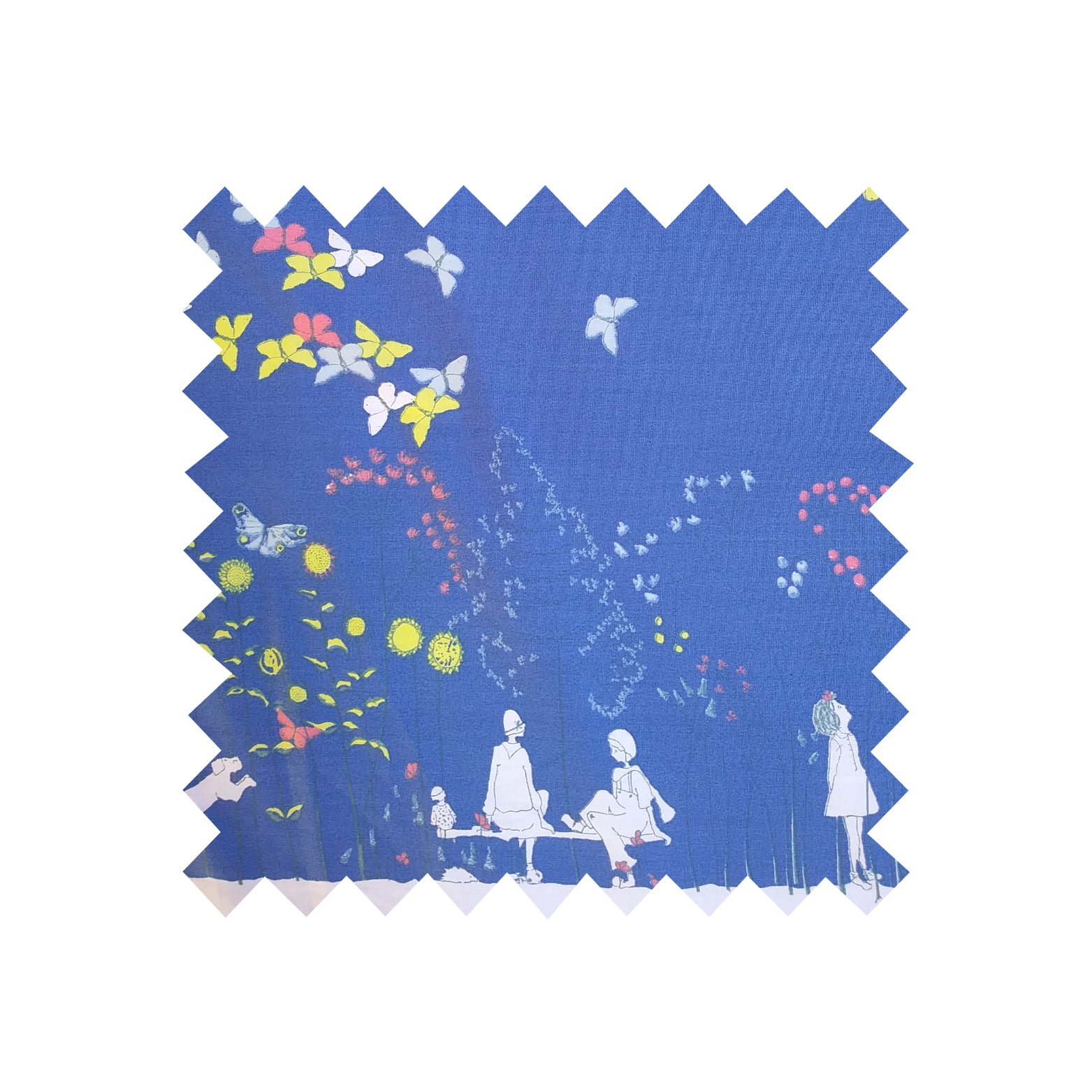 Remnant - 140x60cm - Blue Chasing Butterflies - Cotton