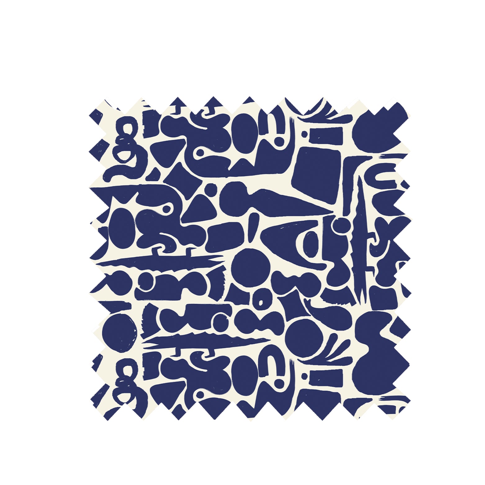 Remnant - 108cm x 60cm - Blue Cave Fabric - Cotton - Linen - Blend