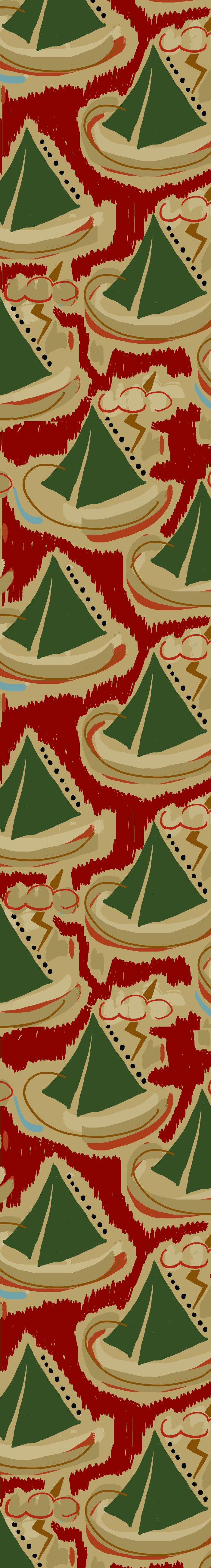 Remnant - 124x150cm - Burgandy Sailing Boats - Linen