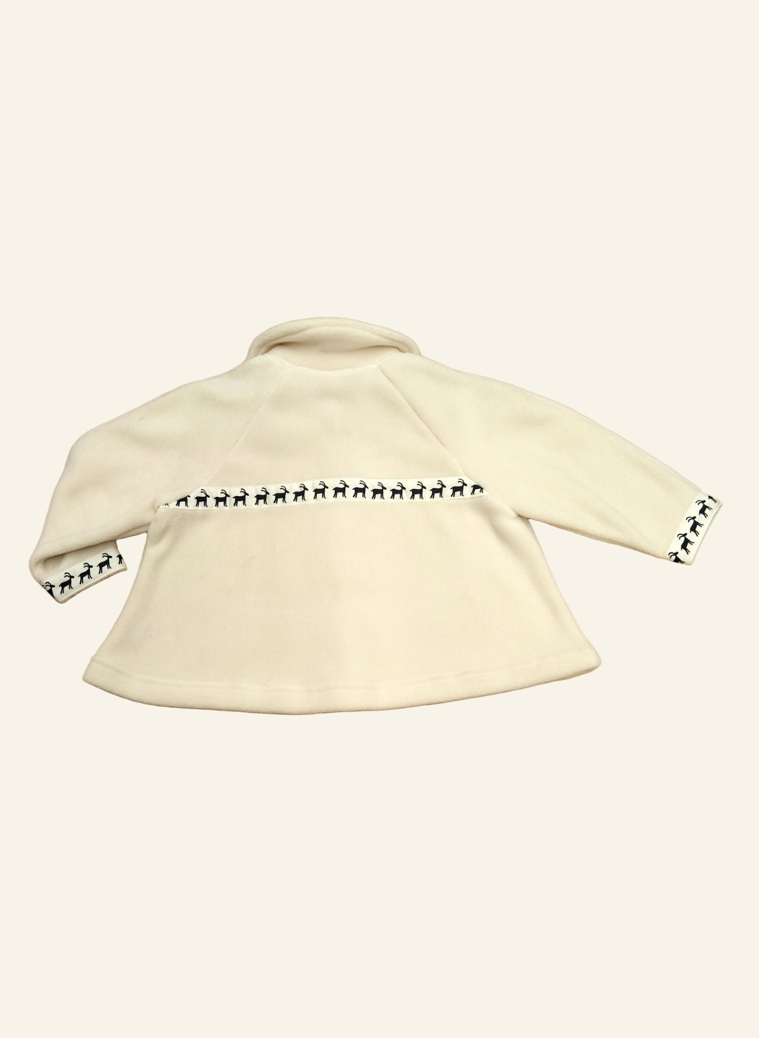 Children's Swing Jacket - Cream with Navy Animaux trim