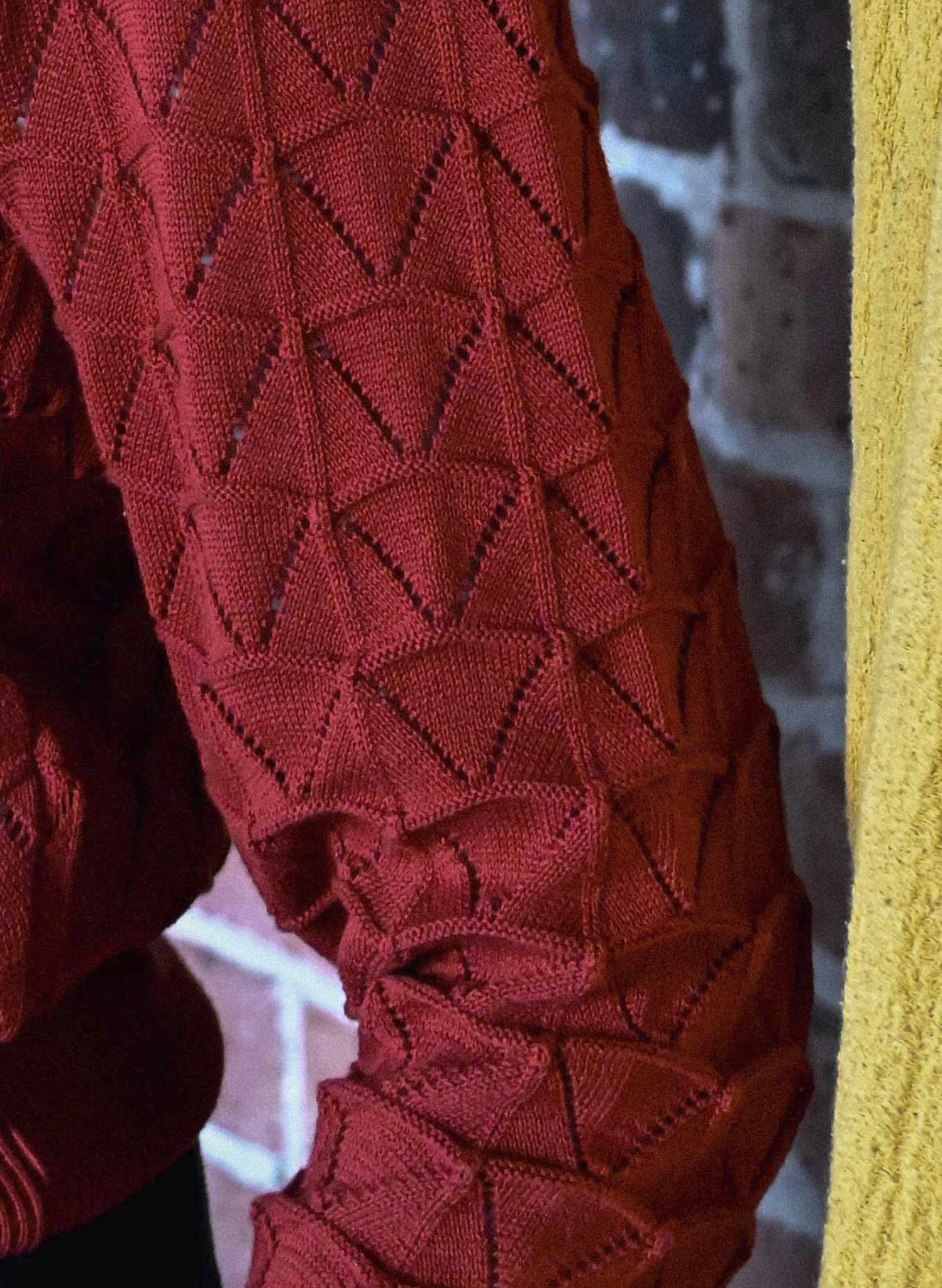 Clara - Rust Pointelle Top