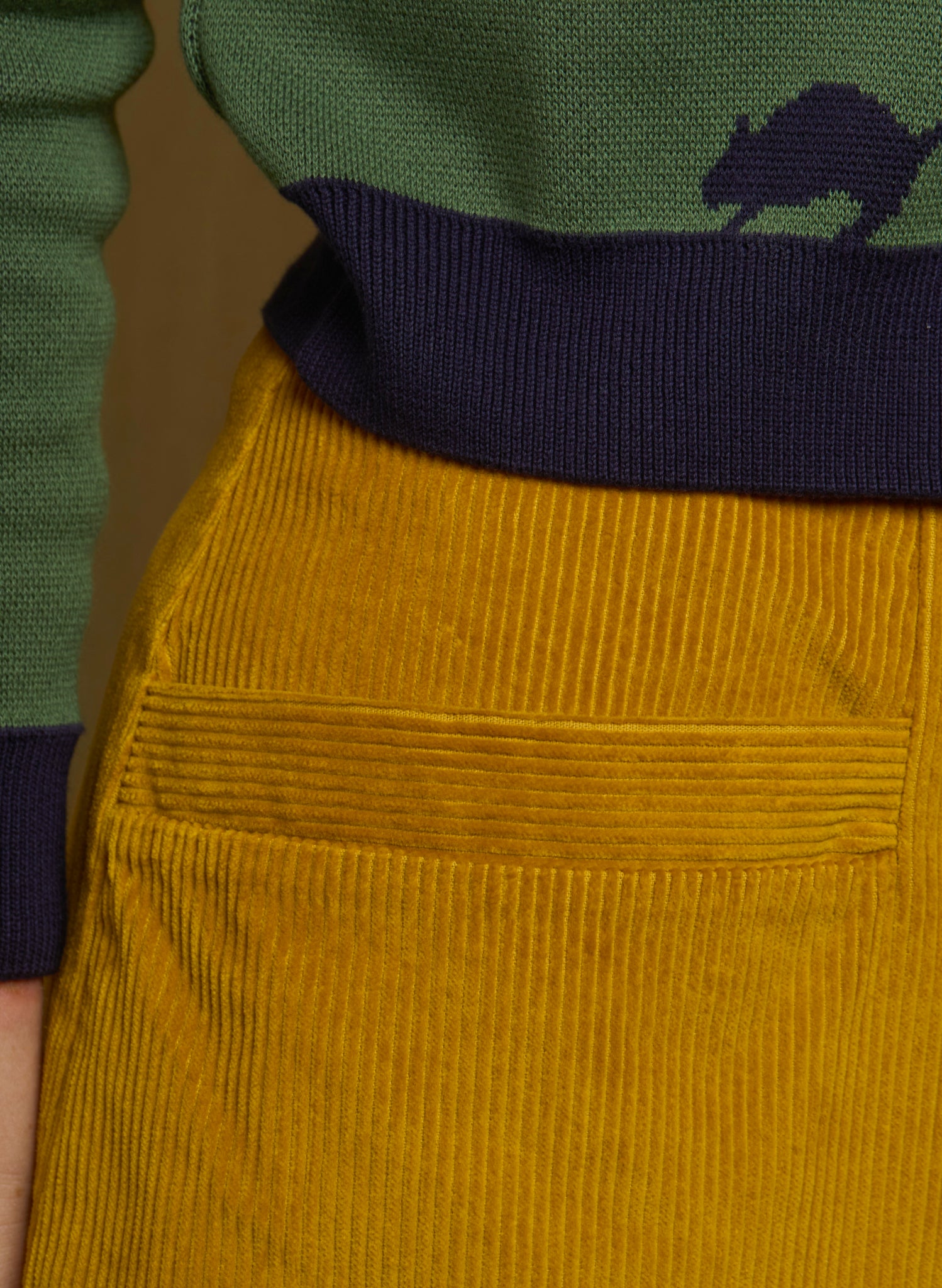 Cora - Mustard Corduroy Skirt