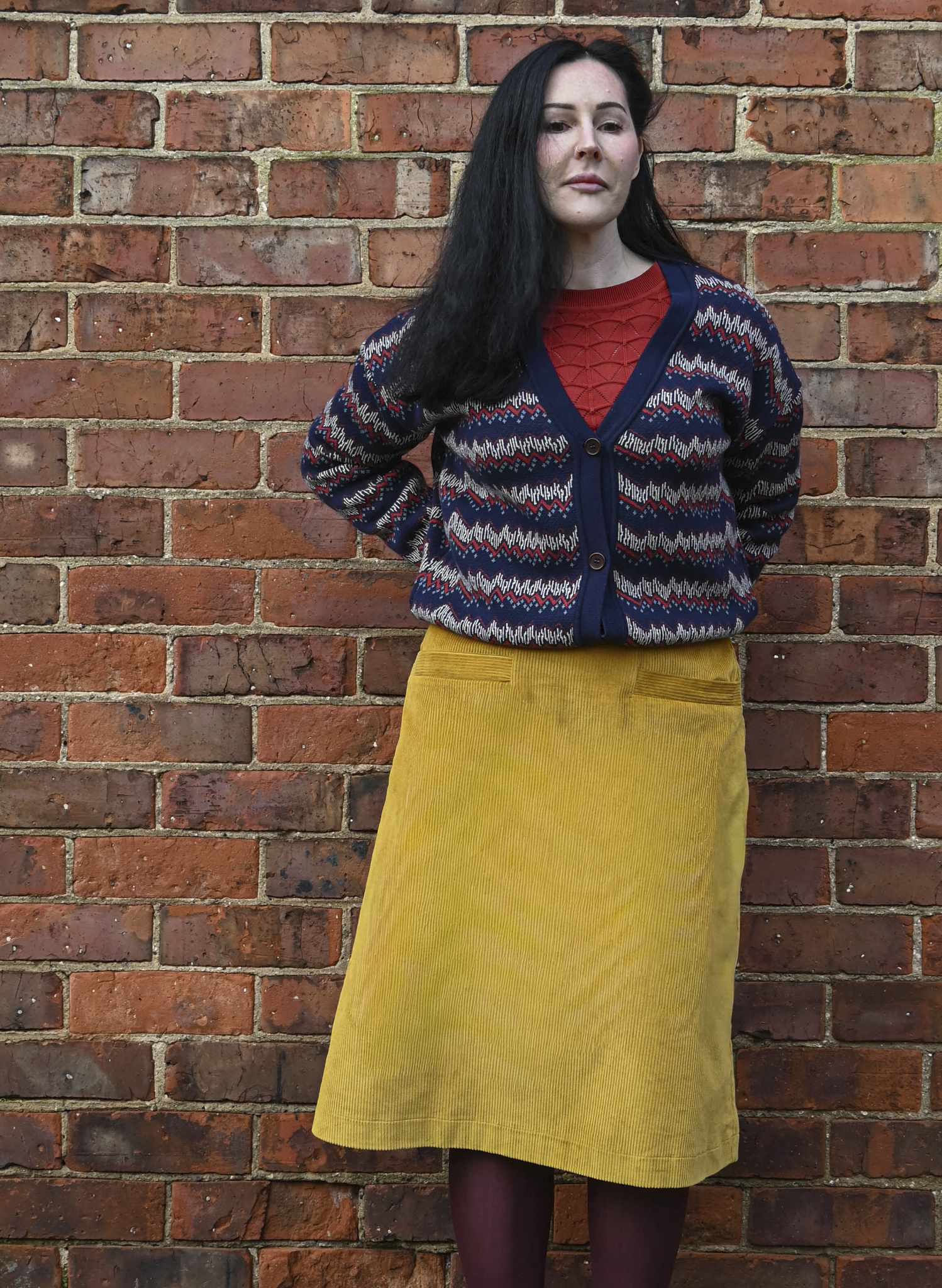 Cora - Mustard Corduroy Skirt