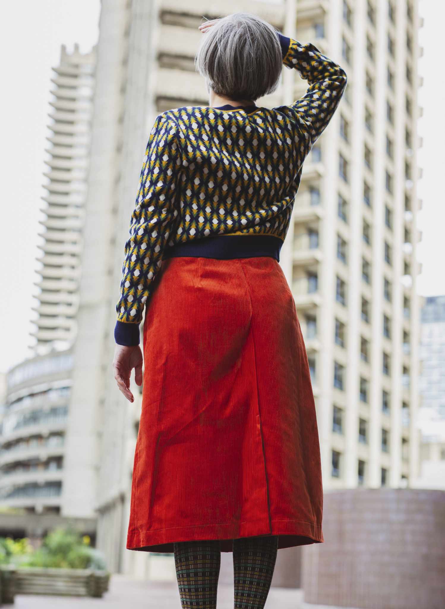 Cora - Rust Corduroy Skirt