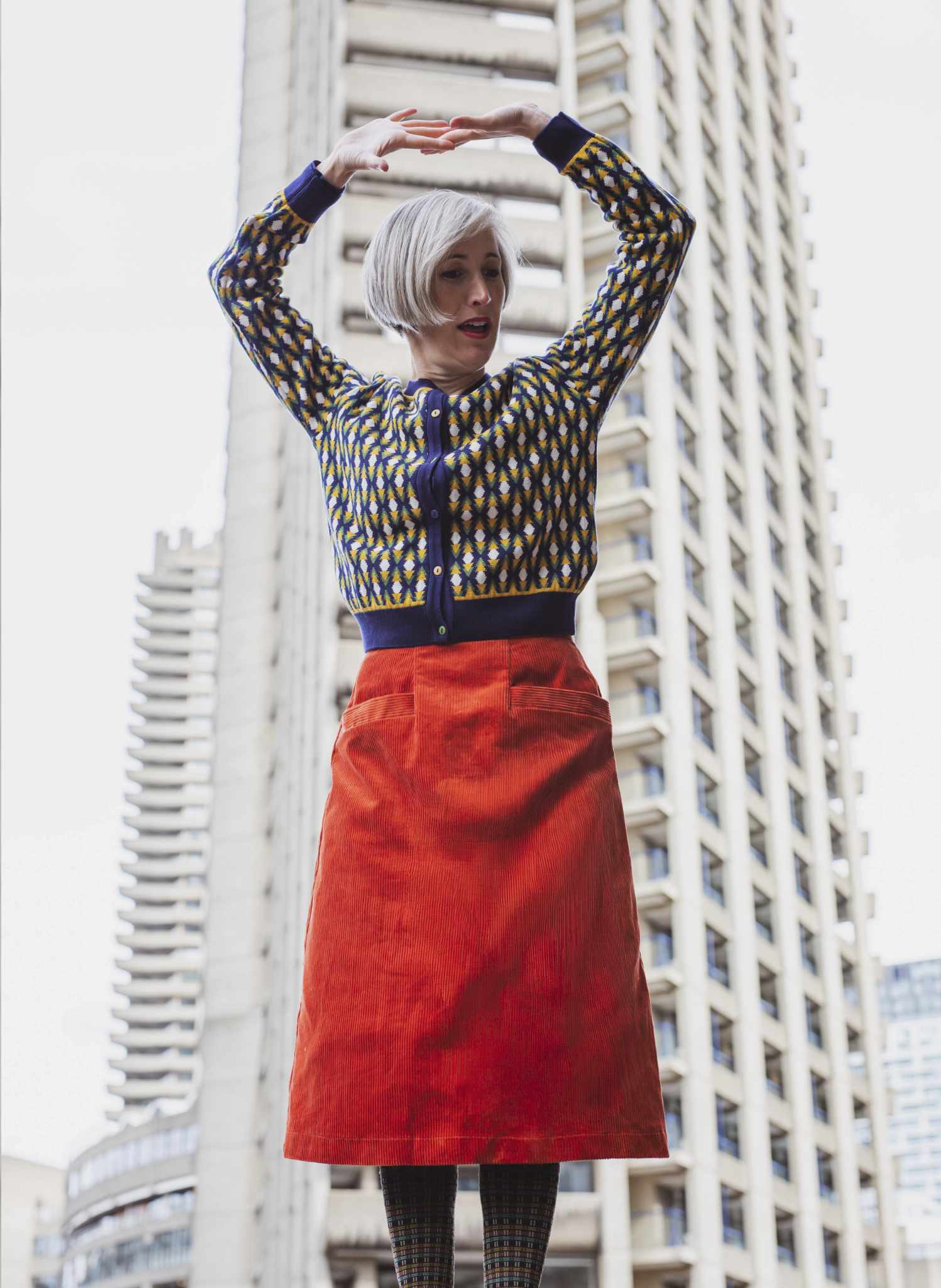 Cora - Rust Corduroy Skirt