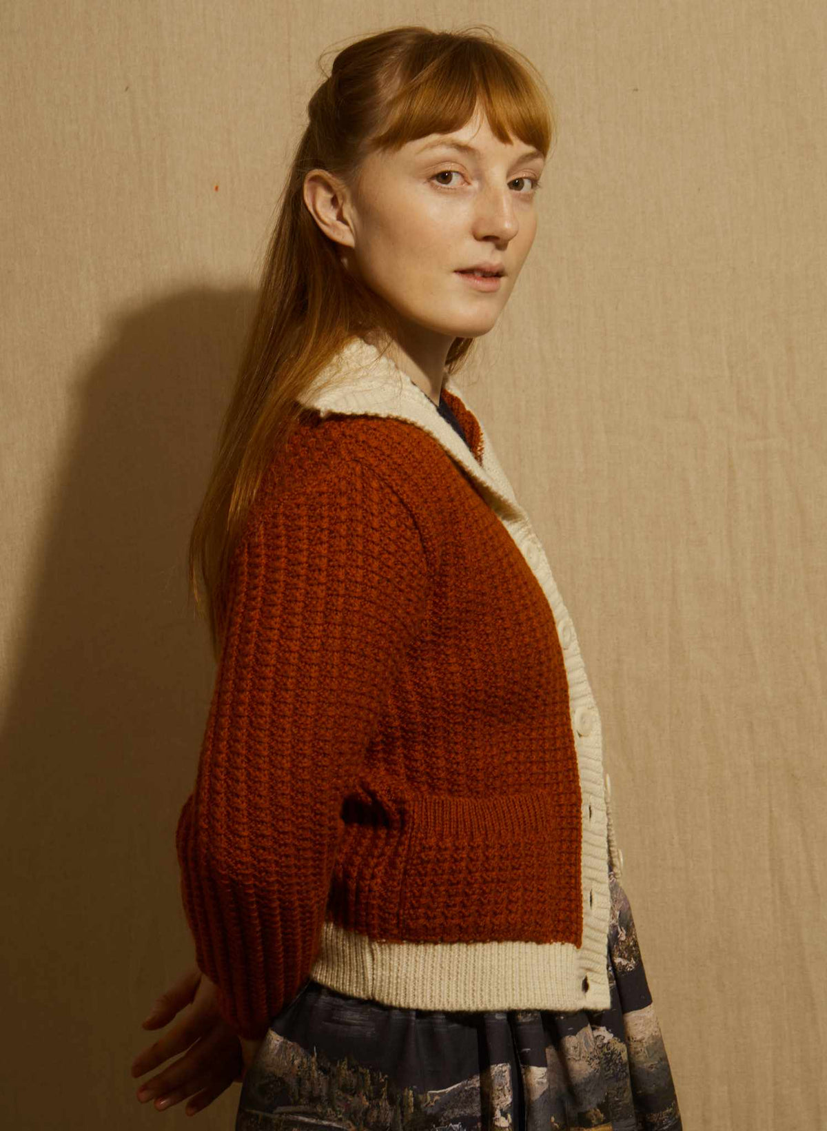 Heritage - 100% British Wool Cardigan - Corvette Rust
