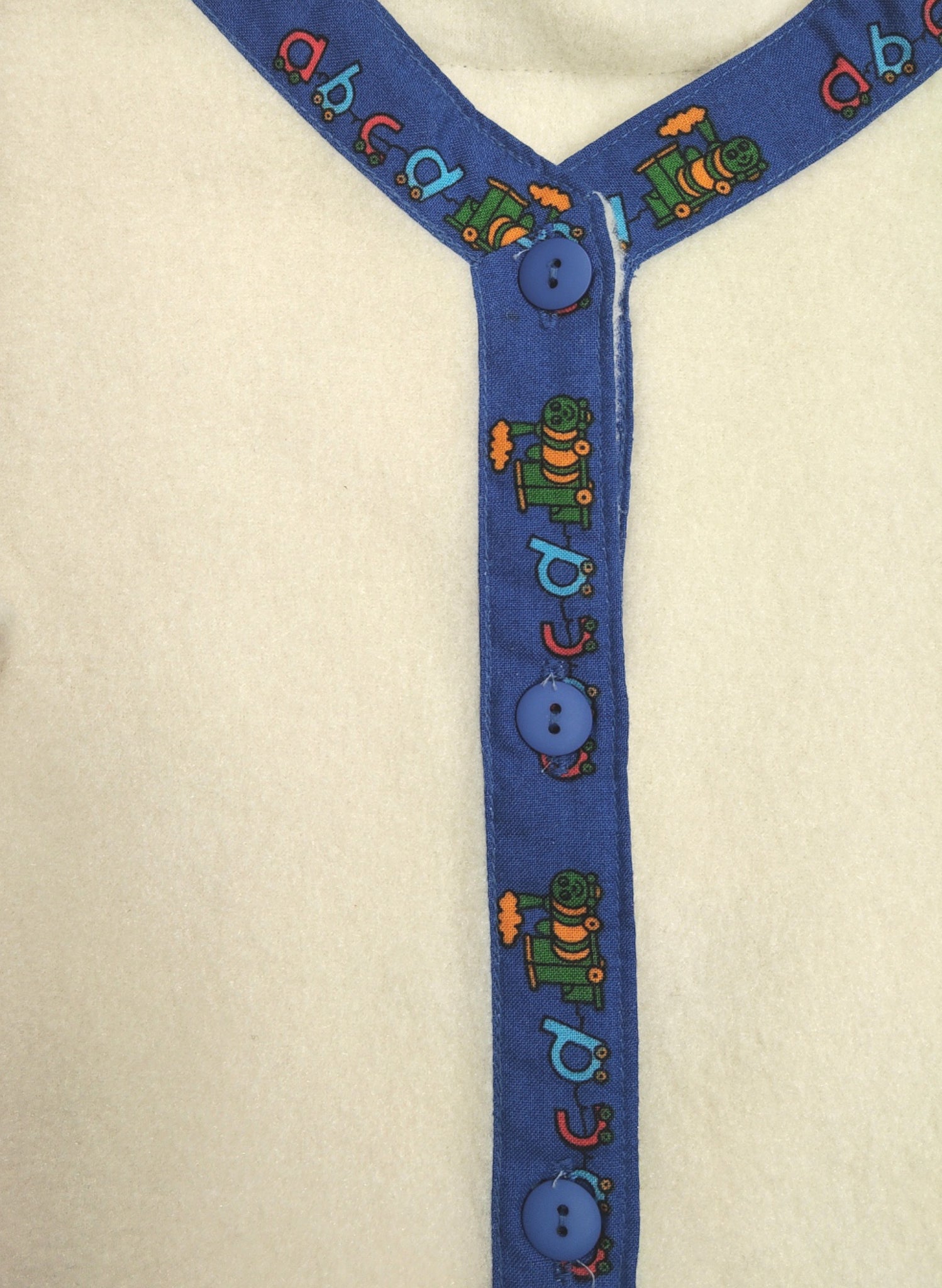 Children's Folk Jacket - Cream/Blue ABC Trim