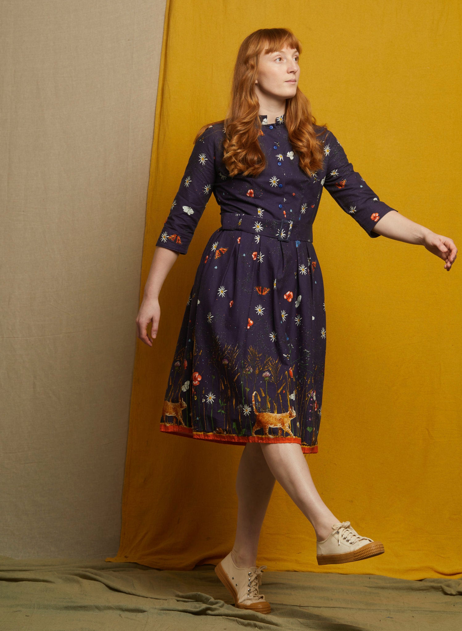 Cynthia Dress - Navy Cornfield