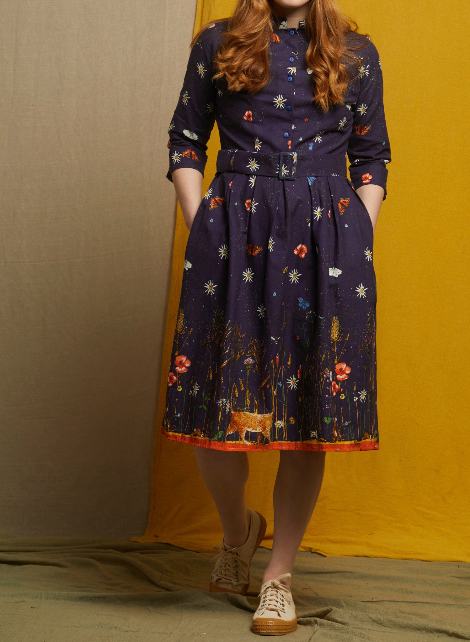 Cynthia Dress - Navy Cornfield