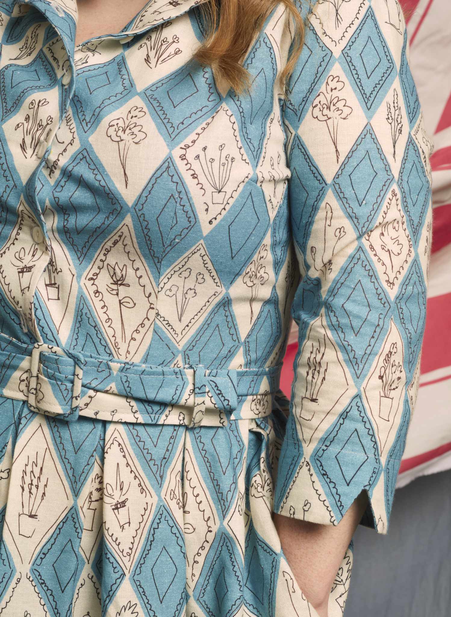 Cynthia - Teal Diamonds Dress