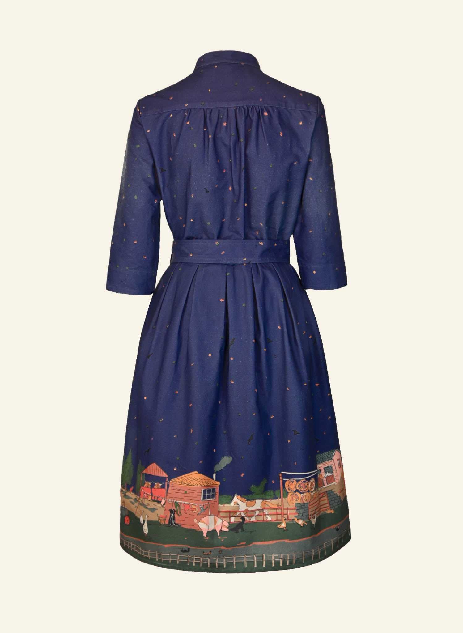 Cynthia - Farmyard Indigo Dress