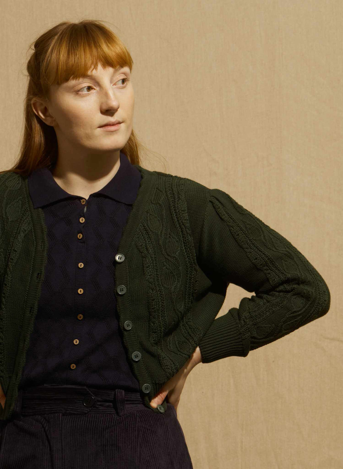 Rosie Top - Navy Pointelle