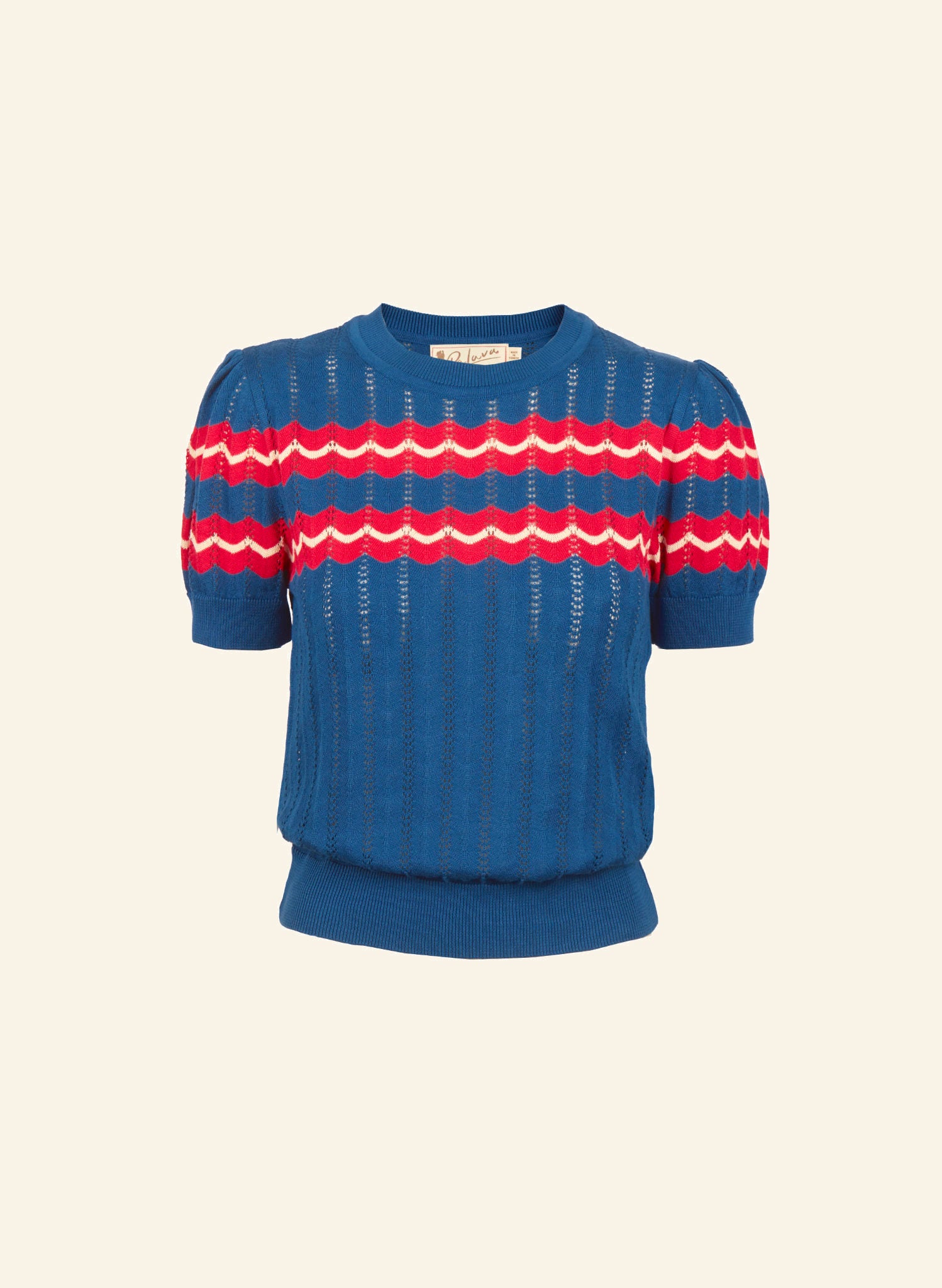 Eve Knitted Top - Blue Marbled