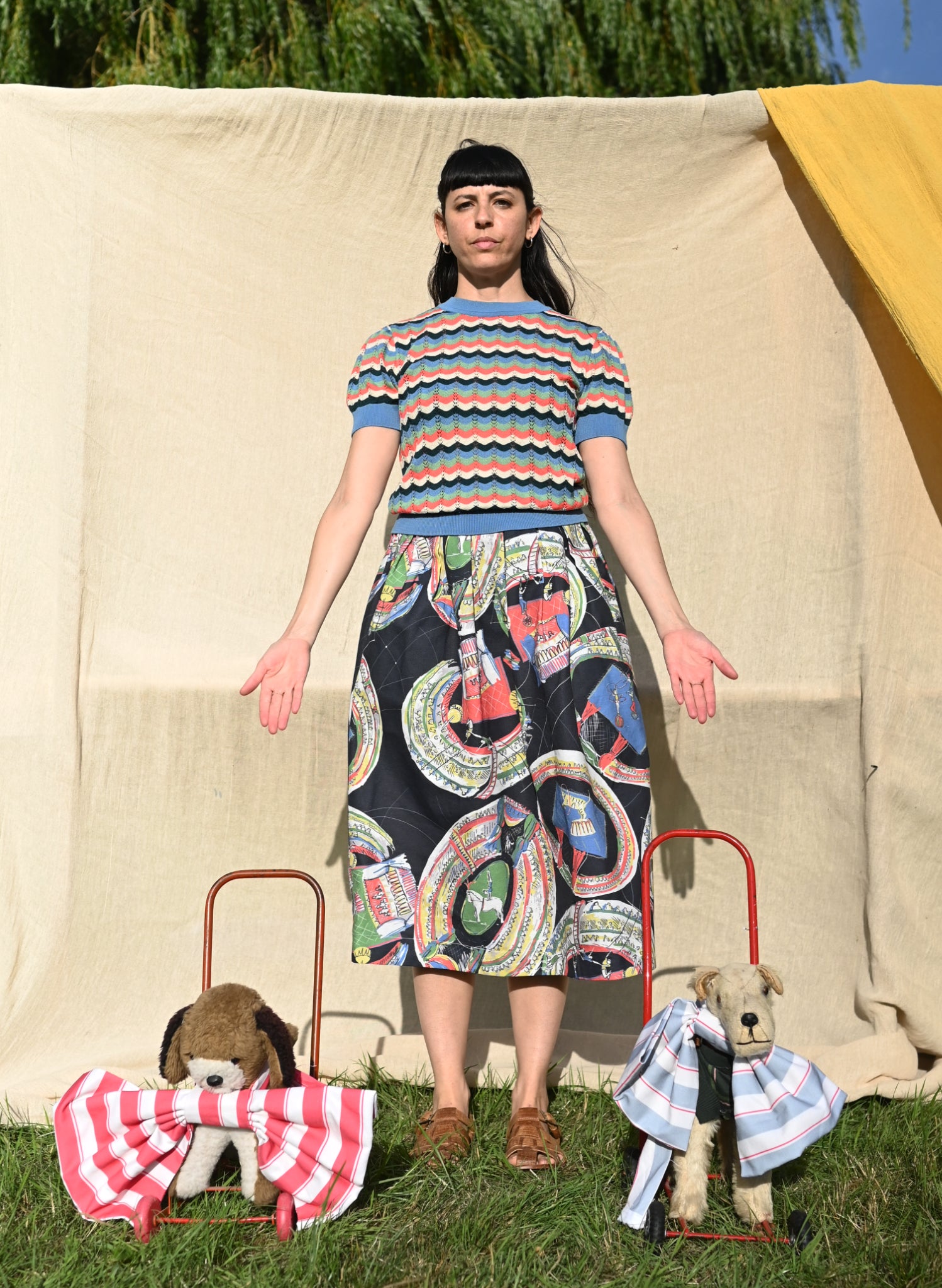 Eve Knitted Top - Blue Shell Stripe