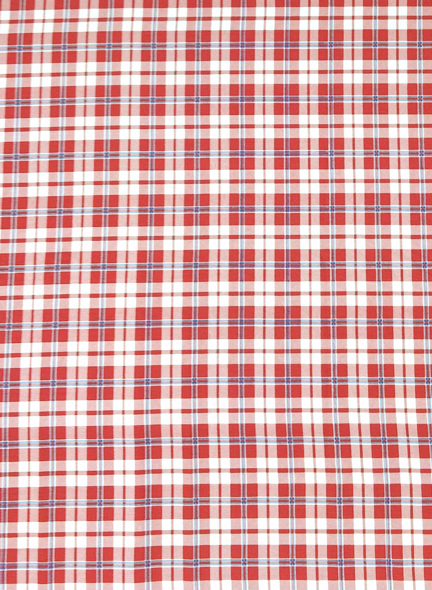 Red Check Fabric - Cotton