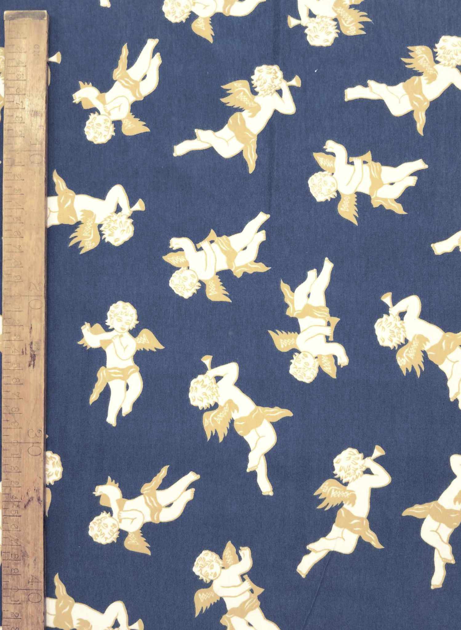 Remnant - 140cm x 120cm - Navy Cherub Fabric - Cotton Jersey
