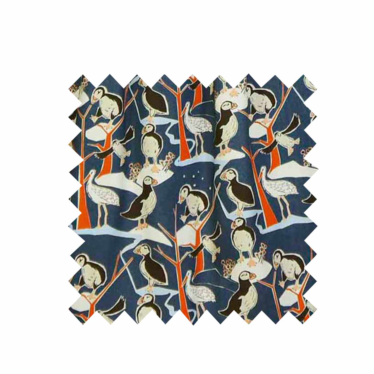 Remnant - 156cm x 50cm - Blue Puffins