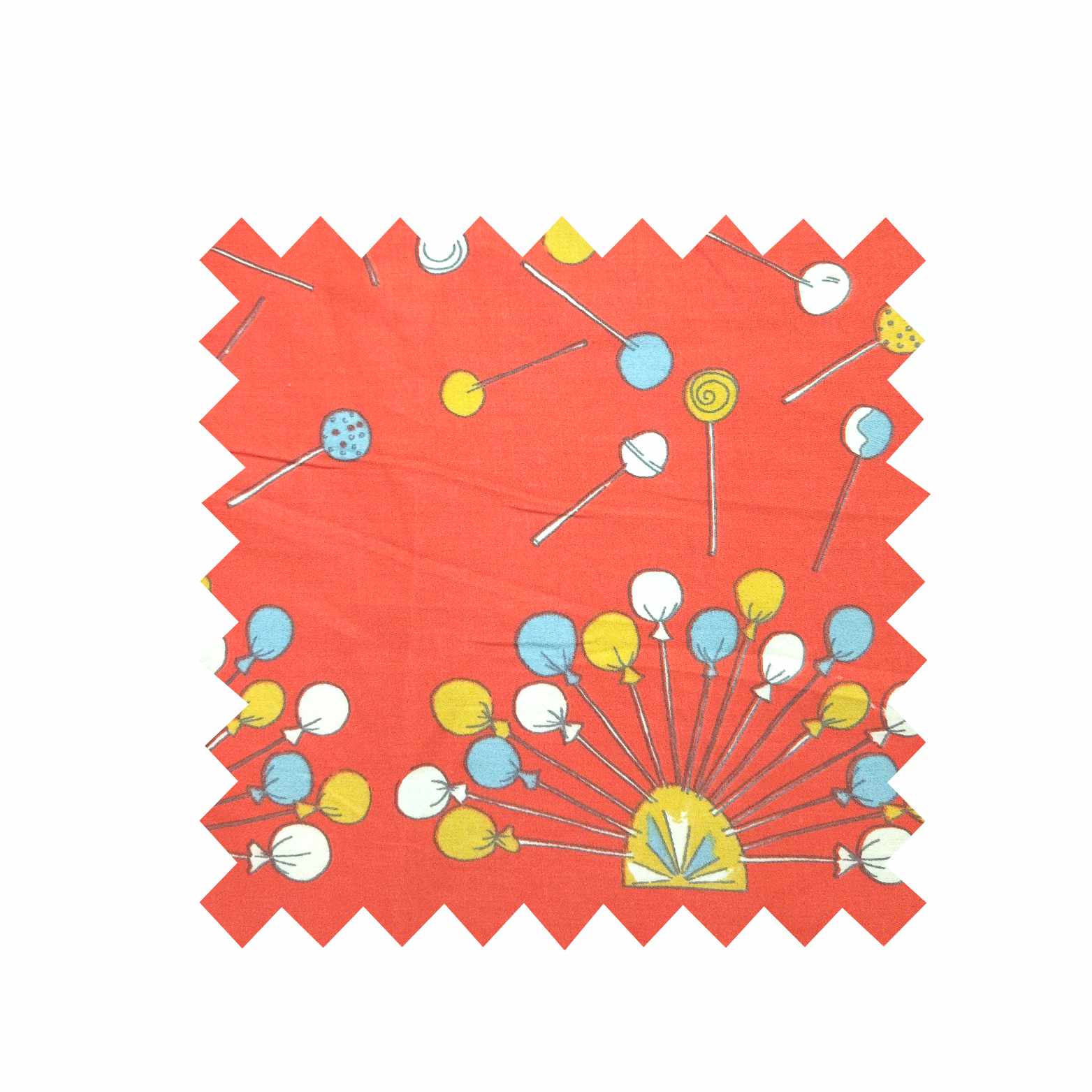 Remnant - 132cm x 20cm - Orange Lollipop Fabric - Cotton