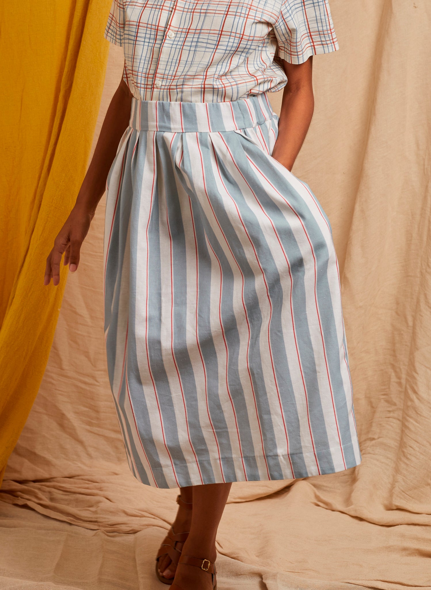Florence Skirt - Blue Stripe