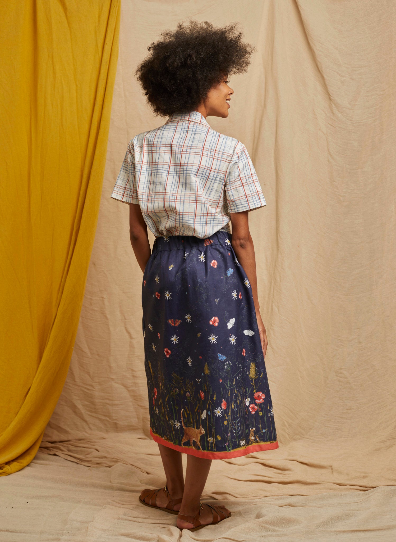Florence Skirt - Navy Cornfield