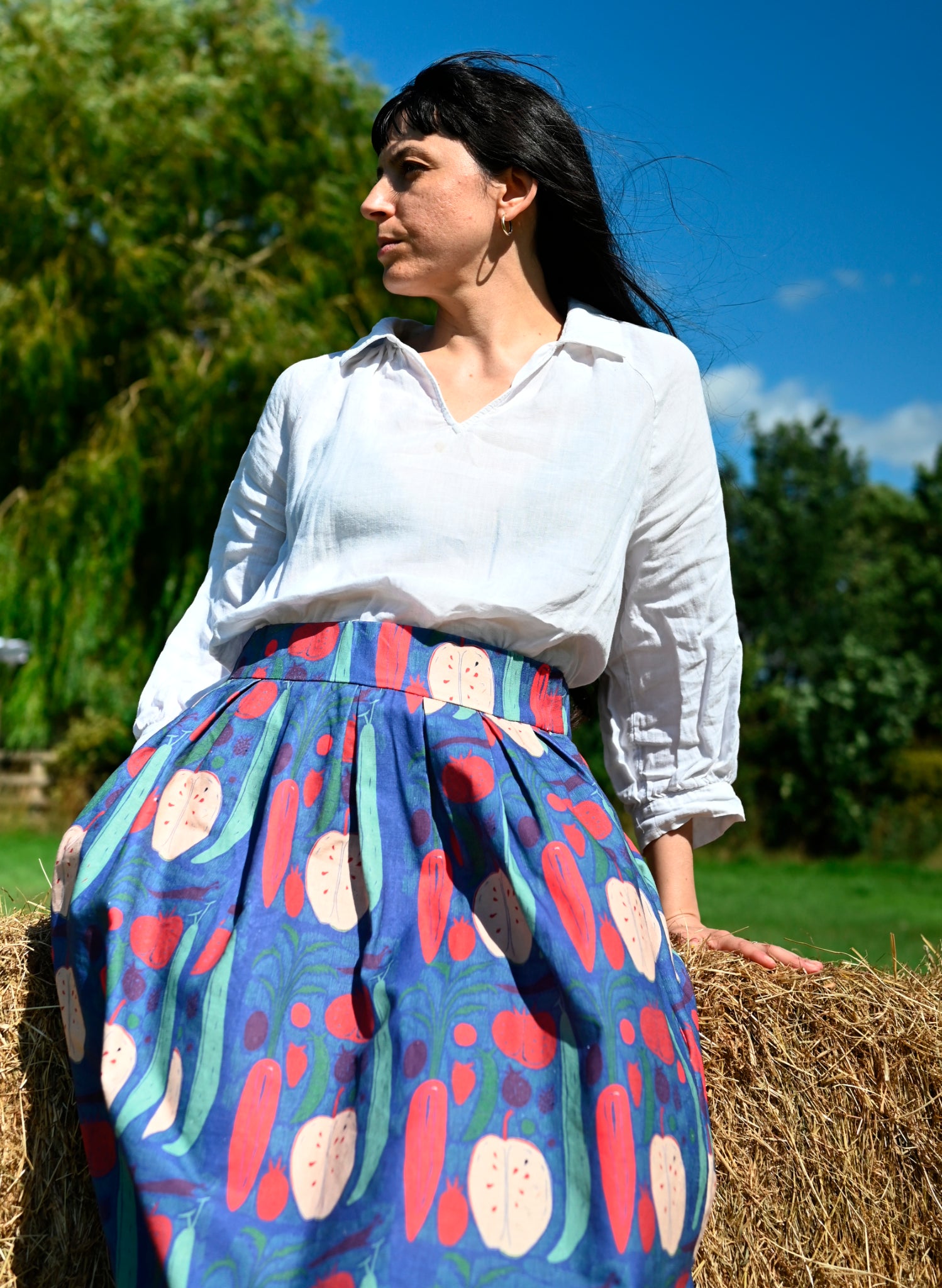 Florence Skirt - Navy Vegetables