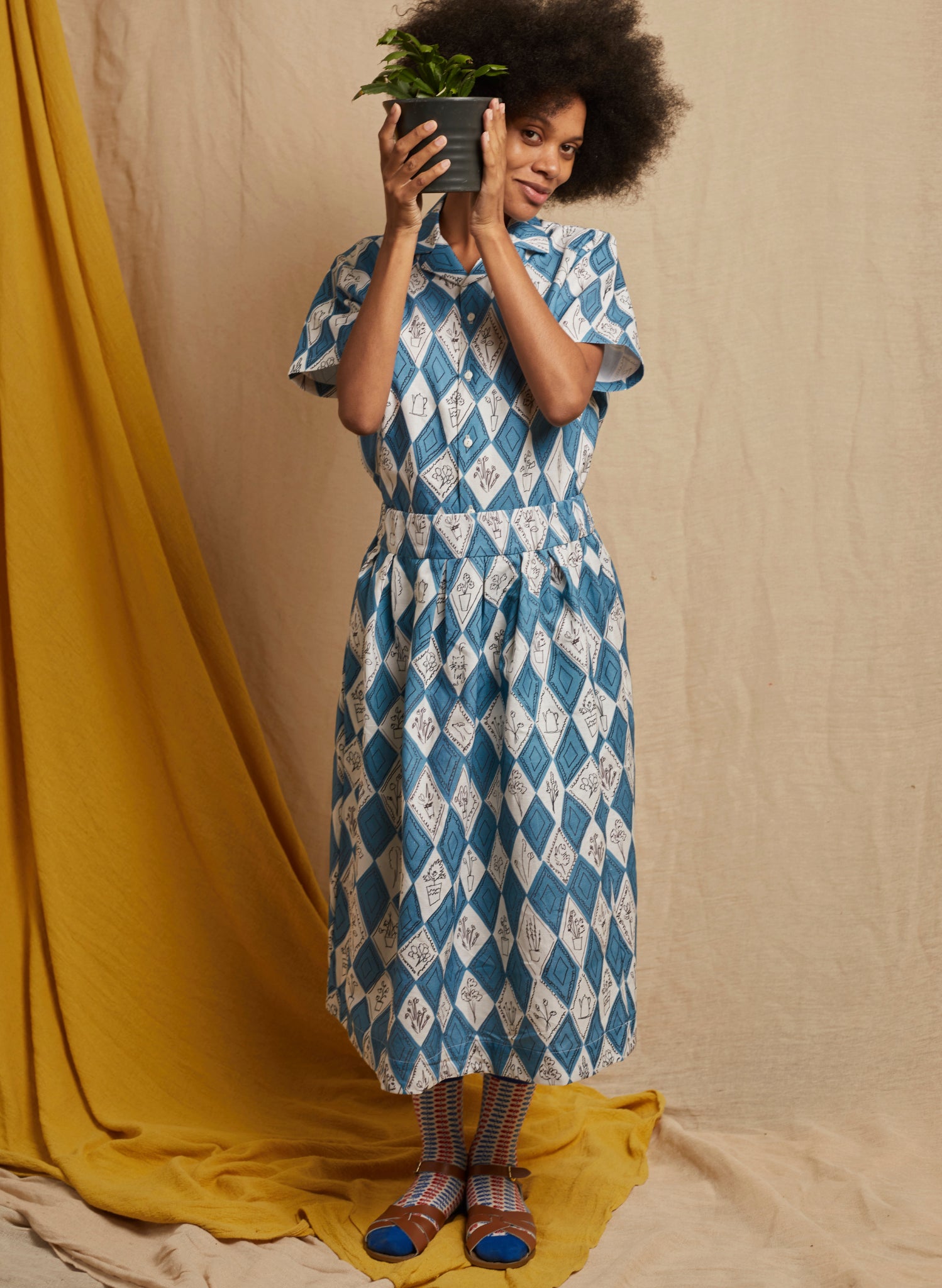 Florence Skirt - Teal Diamonds