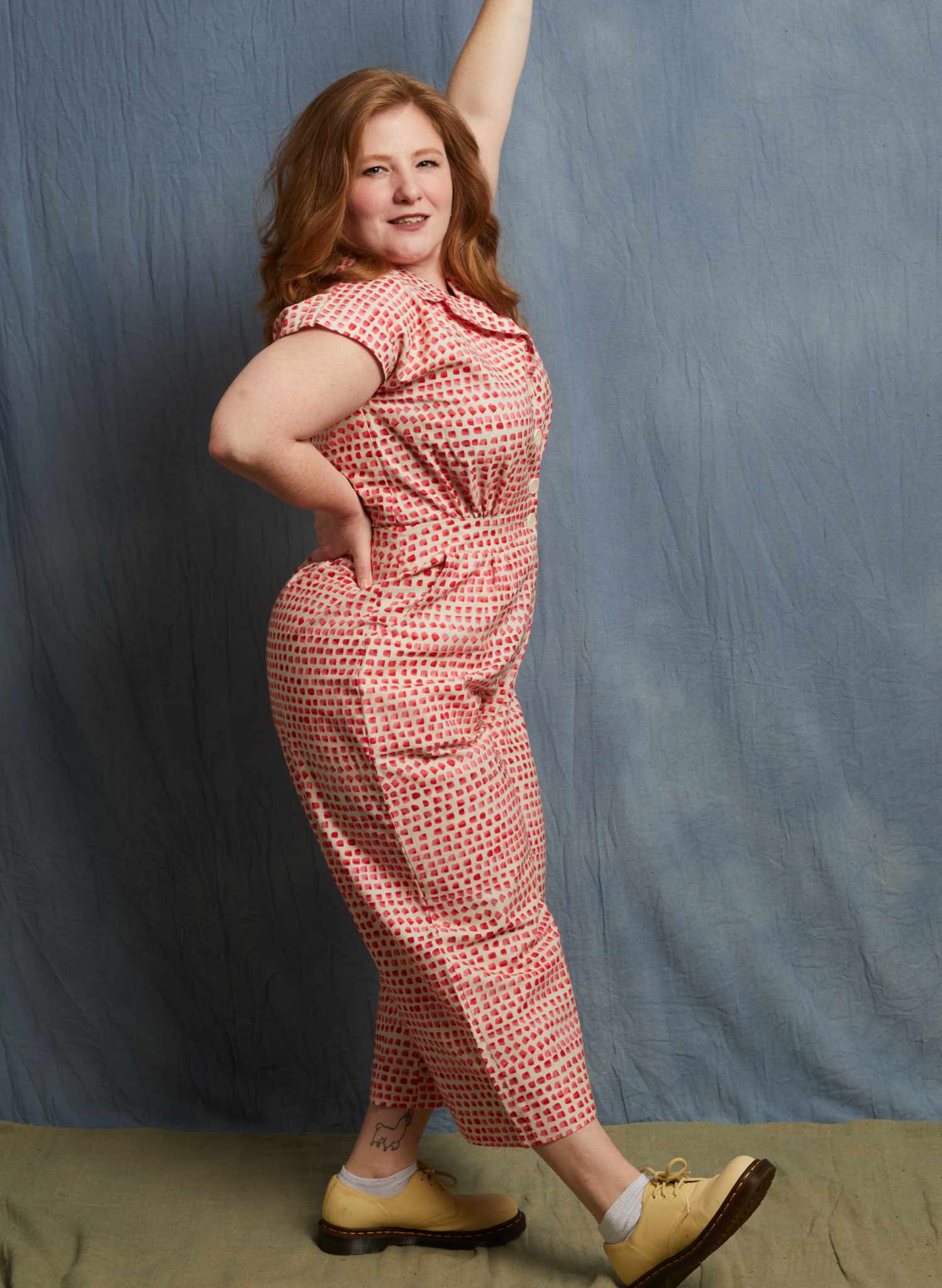 Francesca Jumpsuit - Pink Thumb Print