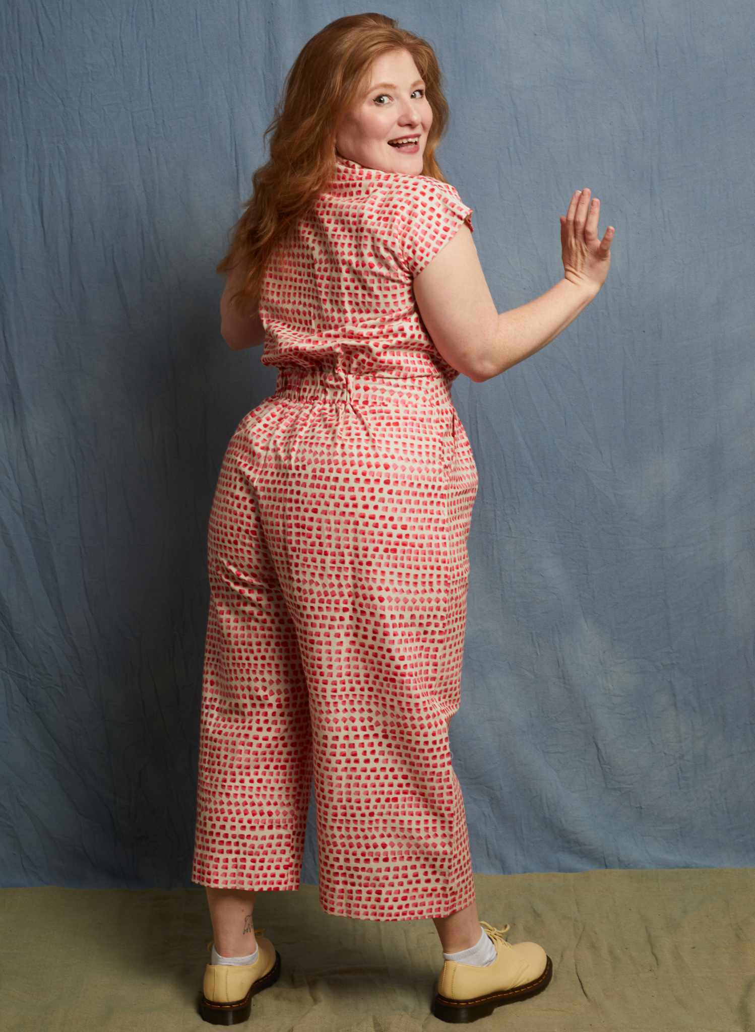 Francesca Jumpsuit - Pink Thumb Print
