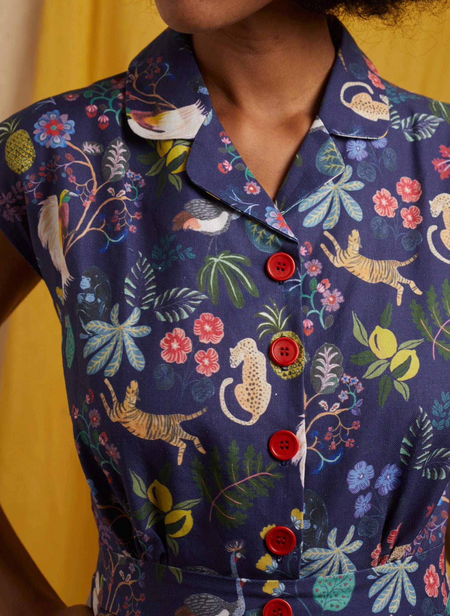 Francesca Jumpsuit - Navy Paradise Gardens