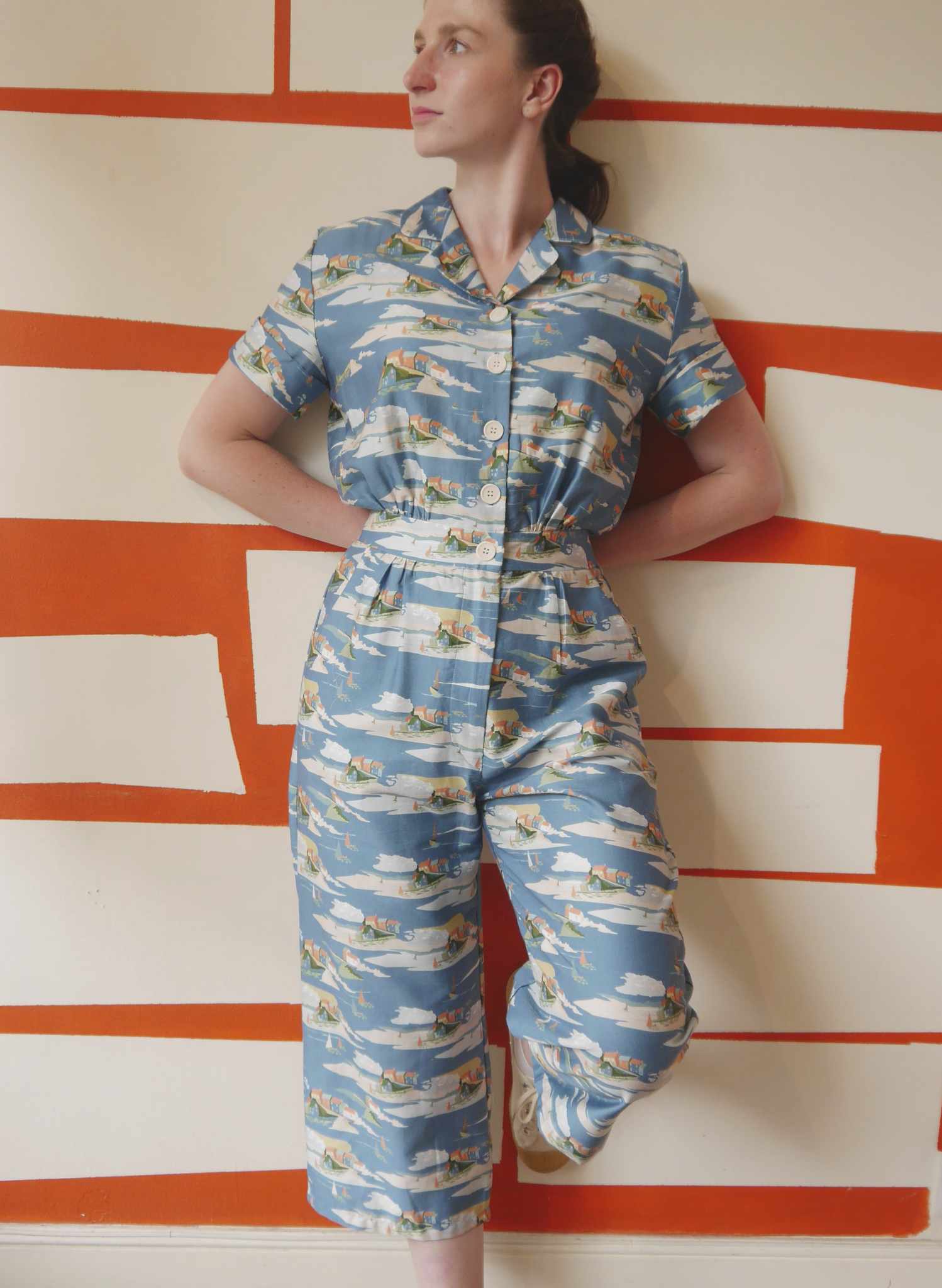 Limited edition - Custom Length - Francesca Jumpsuit - Blue Robin Hood's Bay