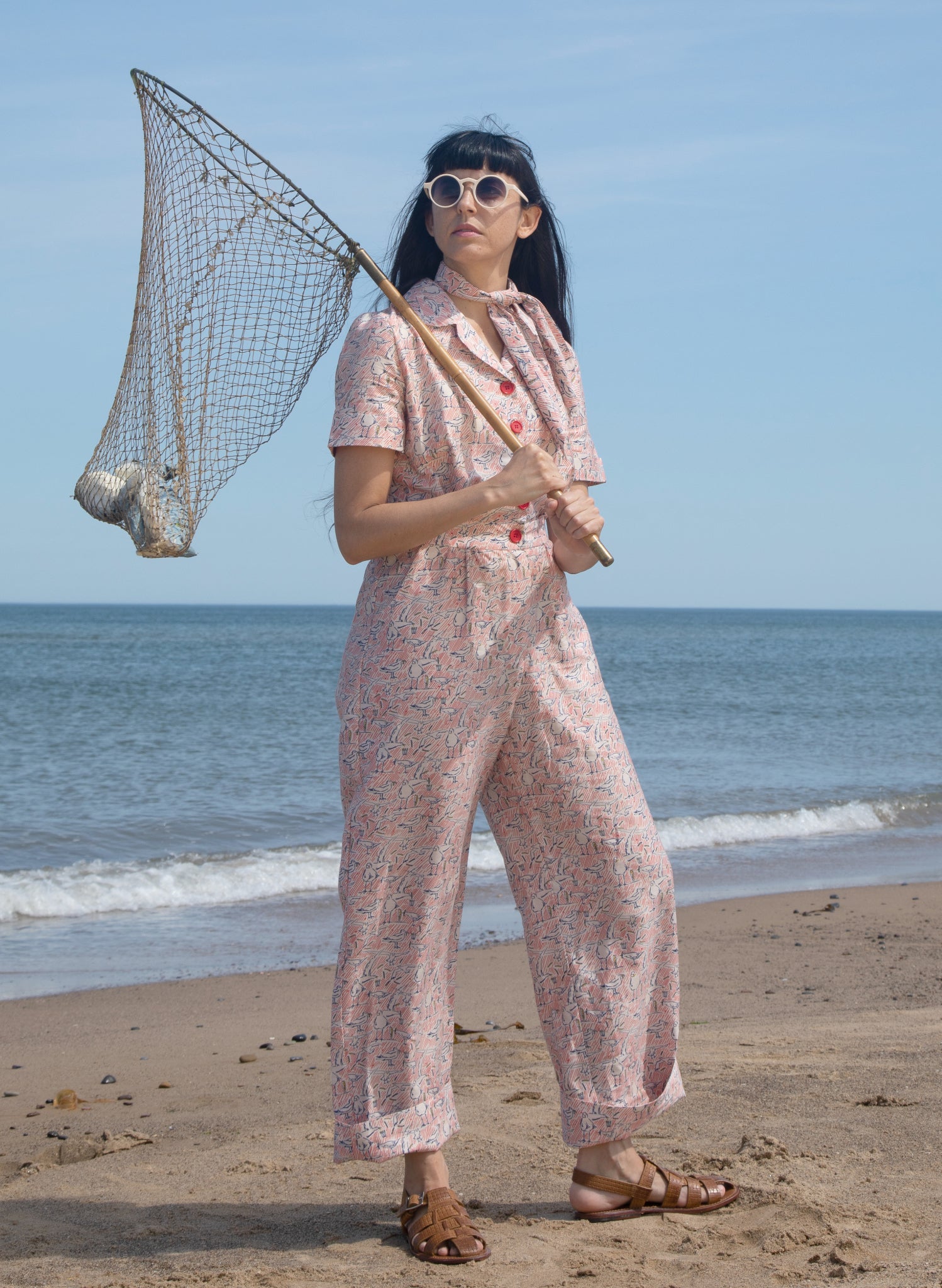 Francecsa Long Jumpsuit - Ivory Chips Away