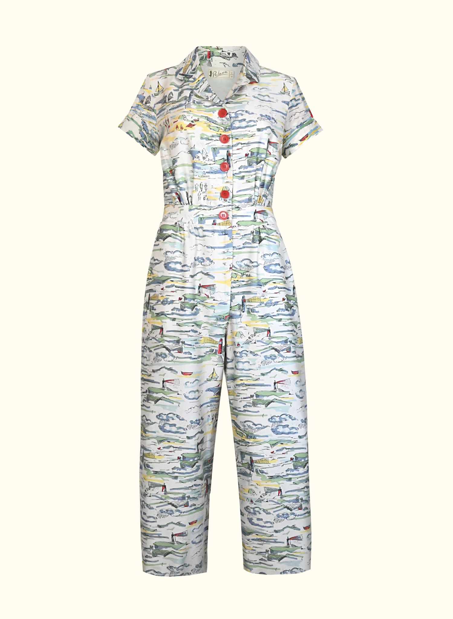 Limited edition - Custom Length - Francesca Jumpsuit - Ivory Lighthouse