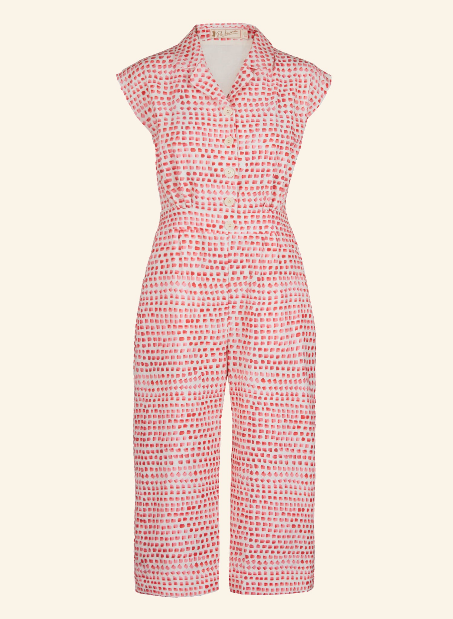 Francesca Jumpsuit - Pink Thumb Print
