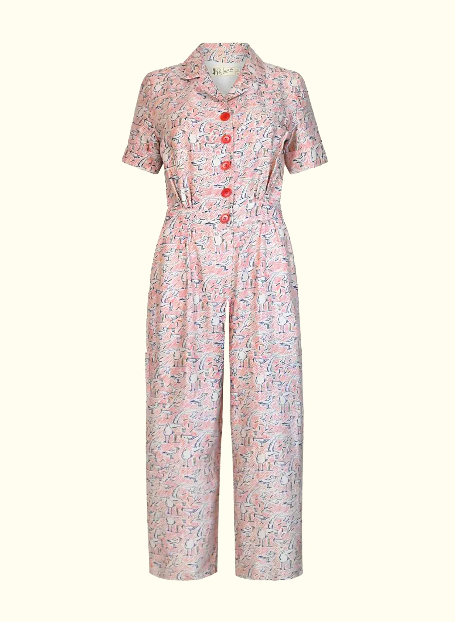 Limited - Custom Length - Francesca Jumpsuit - Ivory Chips Away