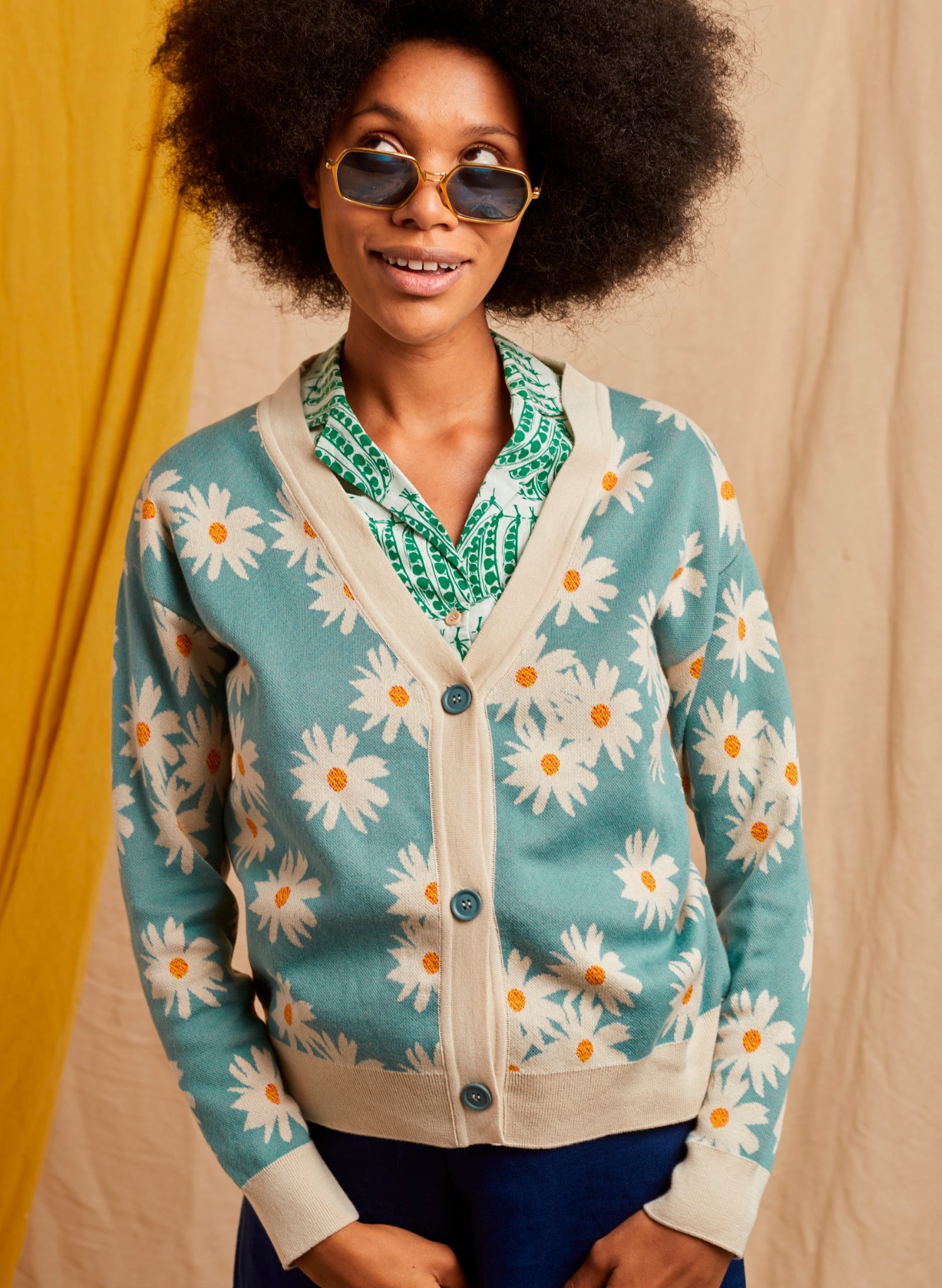 George - Blue Lazy Daisy Cardigan
