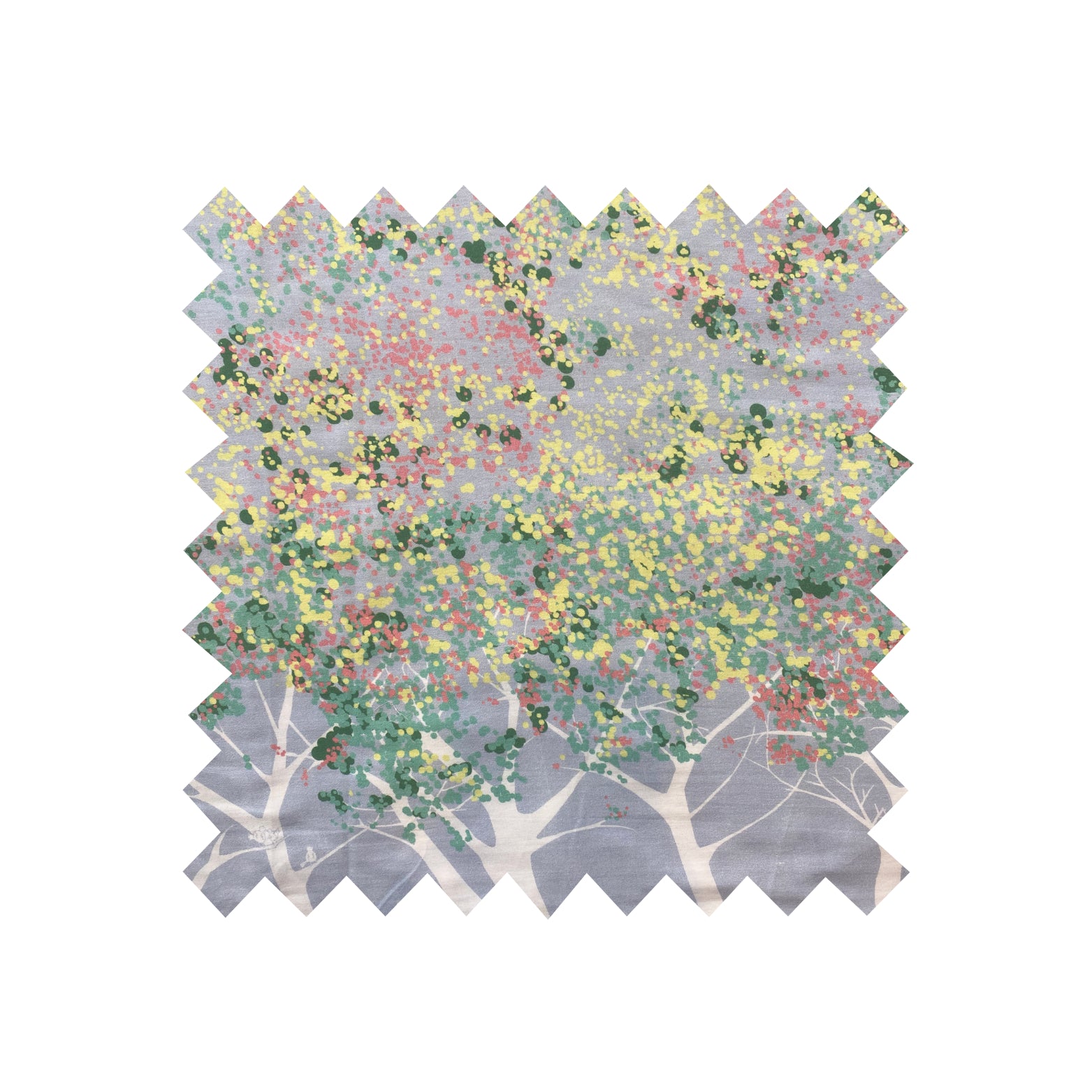 Remnant - 69x81cm - Gray Summer Orchard Poppy - Tencel