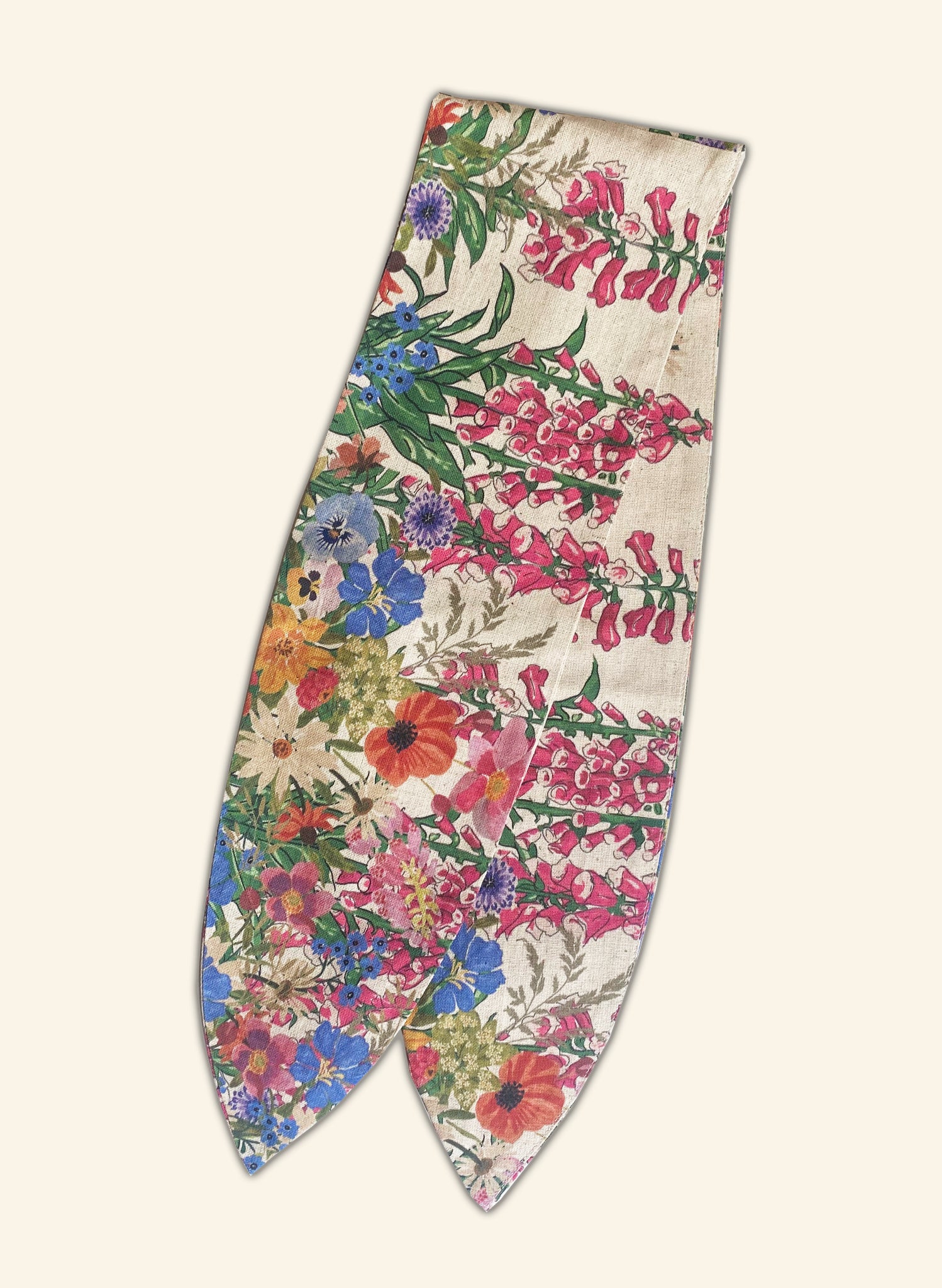 Hair Tie - Natural Wildflower Border