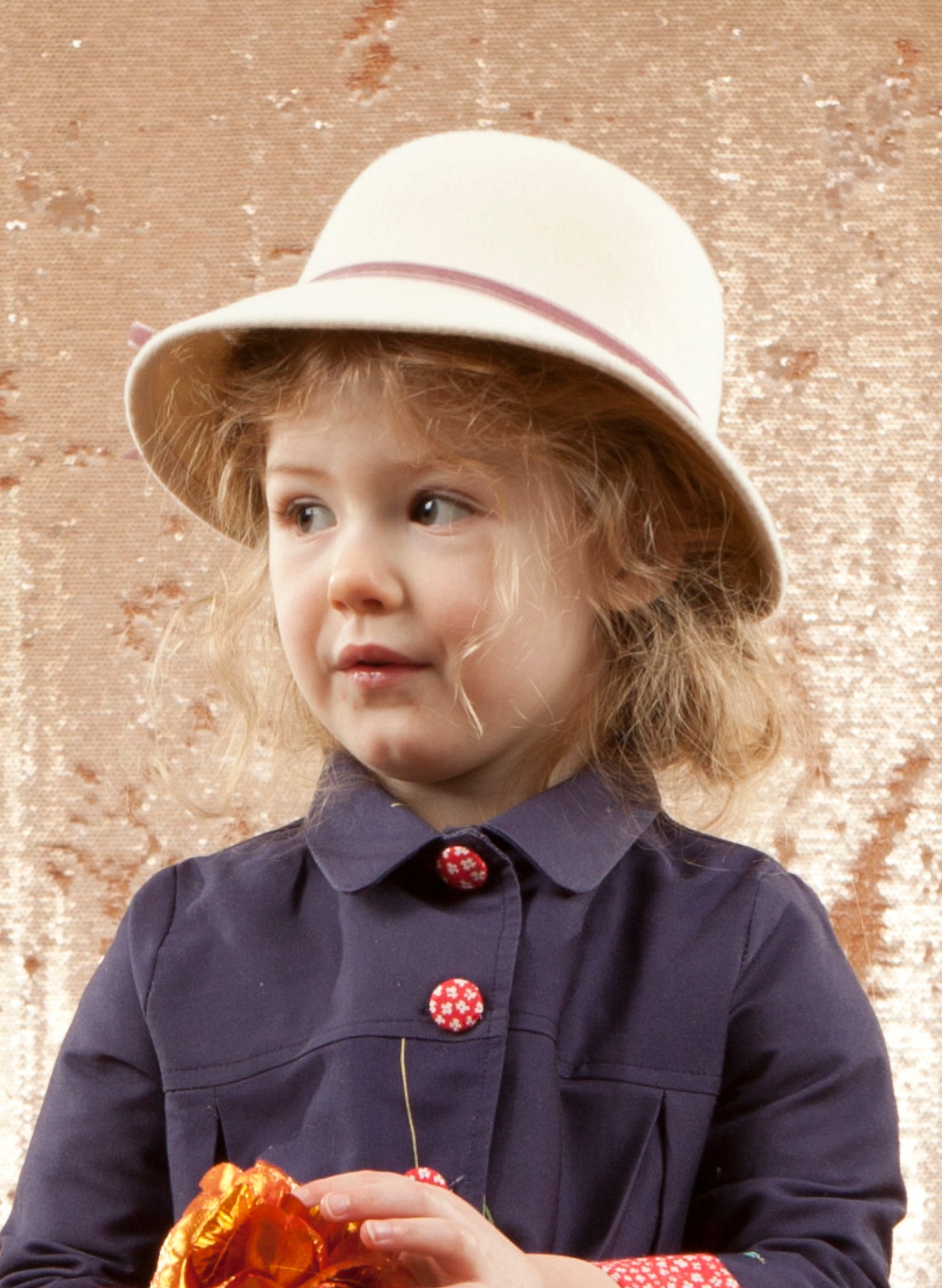 Archive Sale - Children's Cloche Hat - Navy