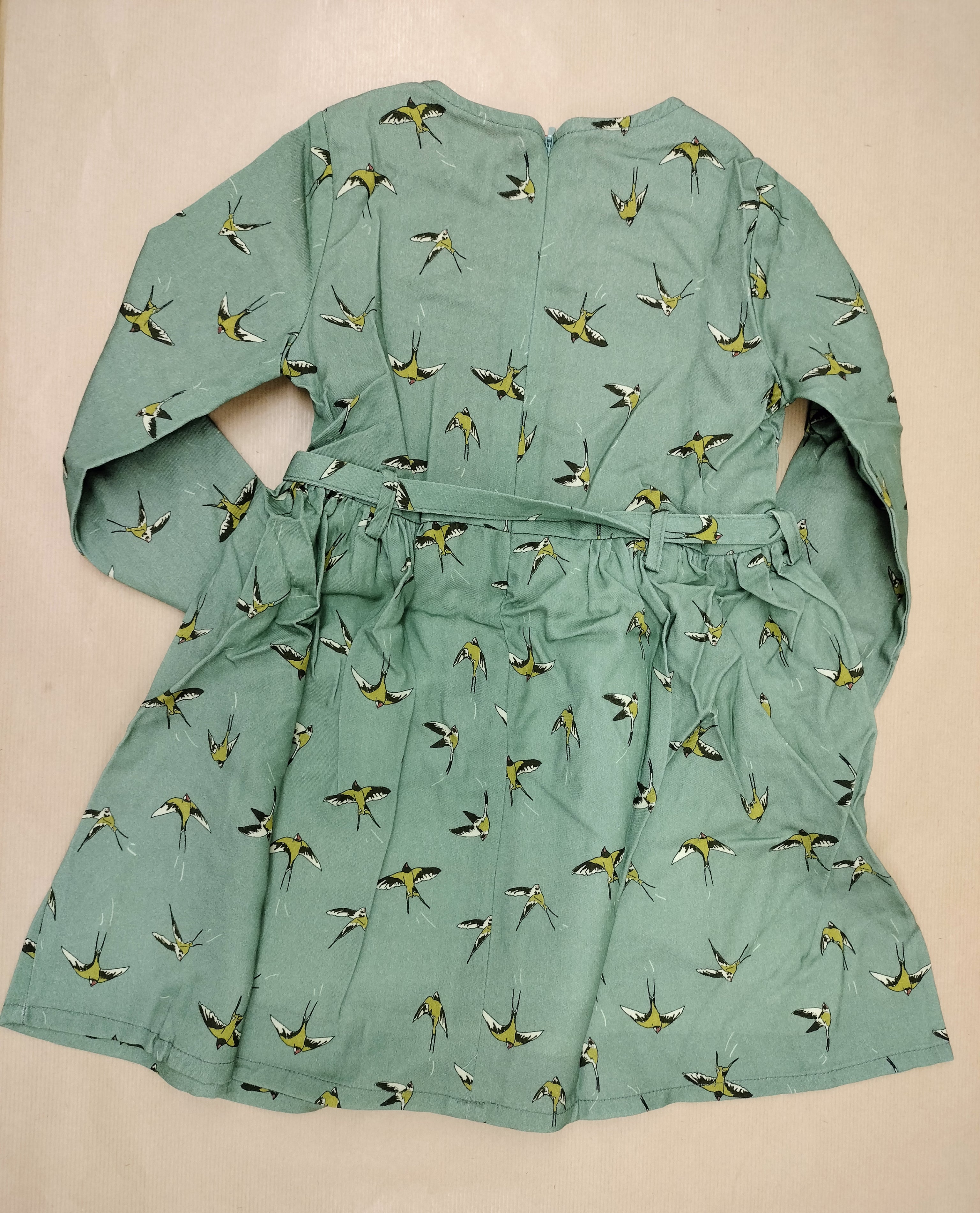 Margaret - Green Swallows Children's Dress